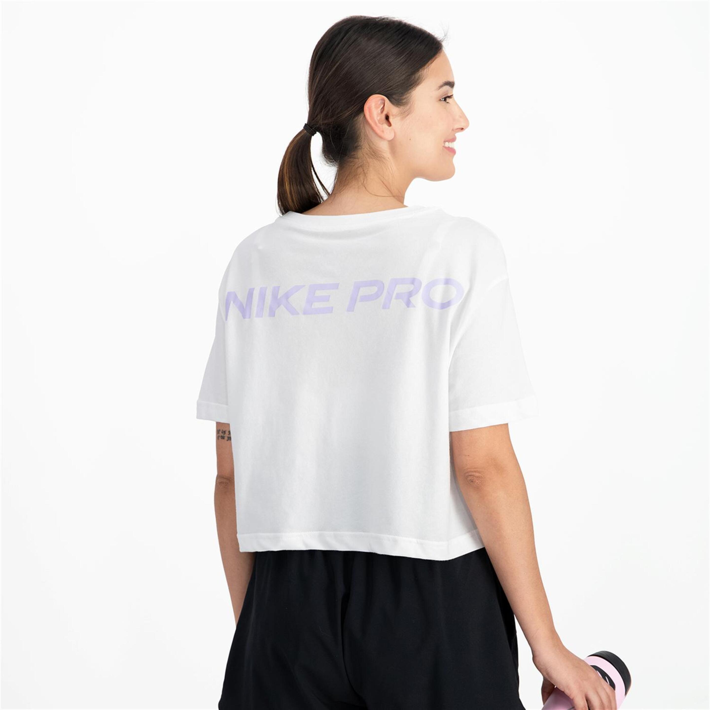 Nike Pro - Blanco - Camiseta Boxy Mujer