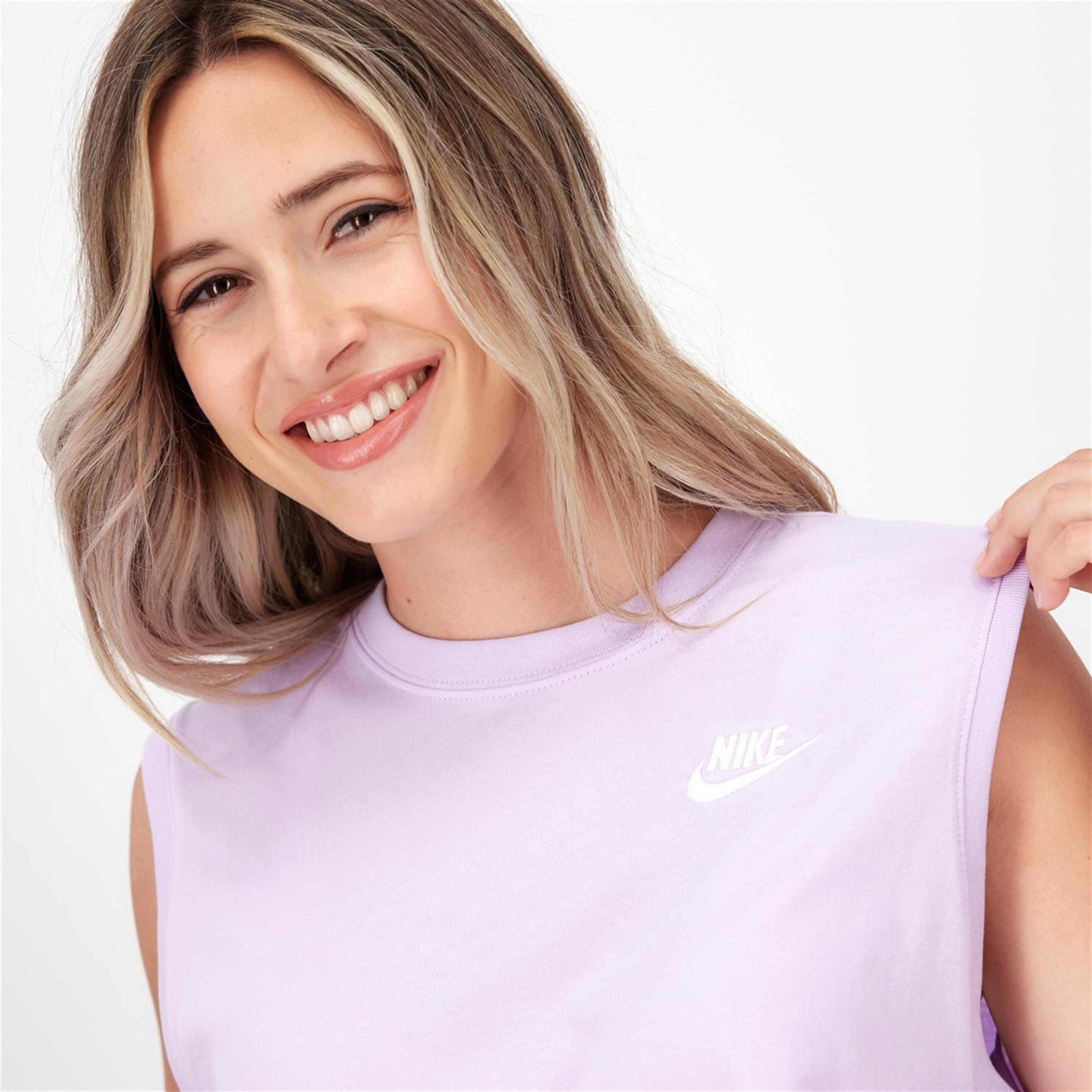 Nike Club - Malva - Camiseta Sin Mangas Mujer