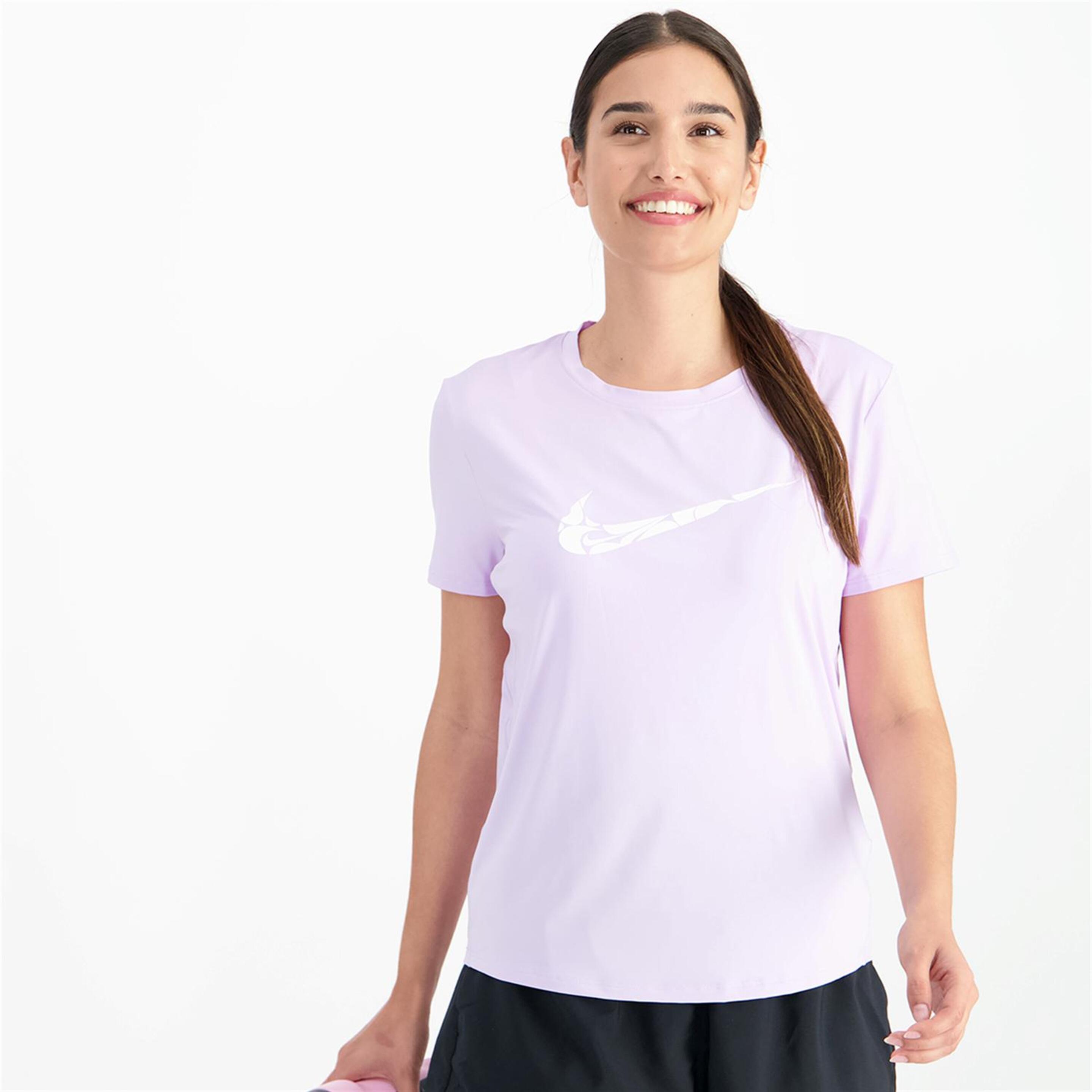 Nike One Swoosh - morado - T-shirt Running Mulher