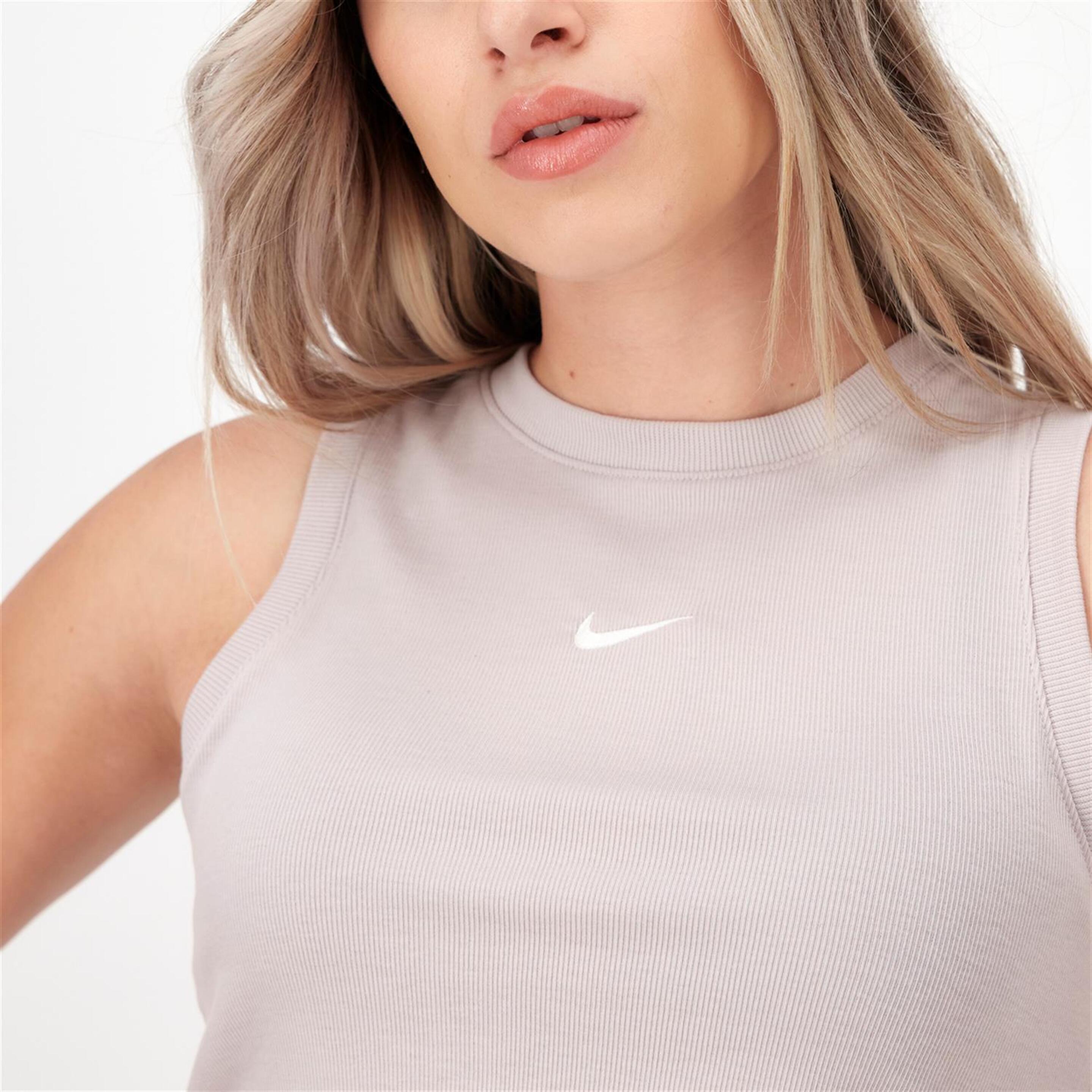 Camiseta Nike - Plateado - Crop Top Mujer