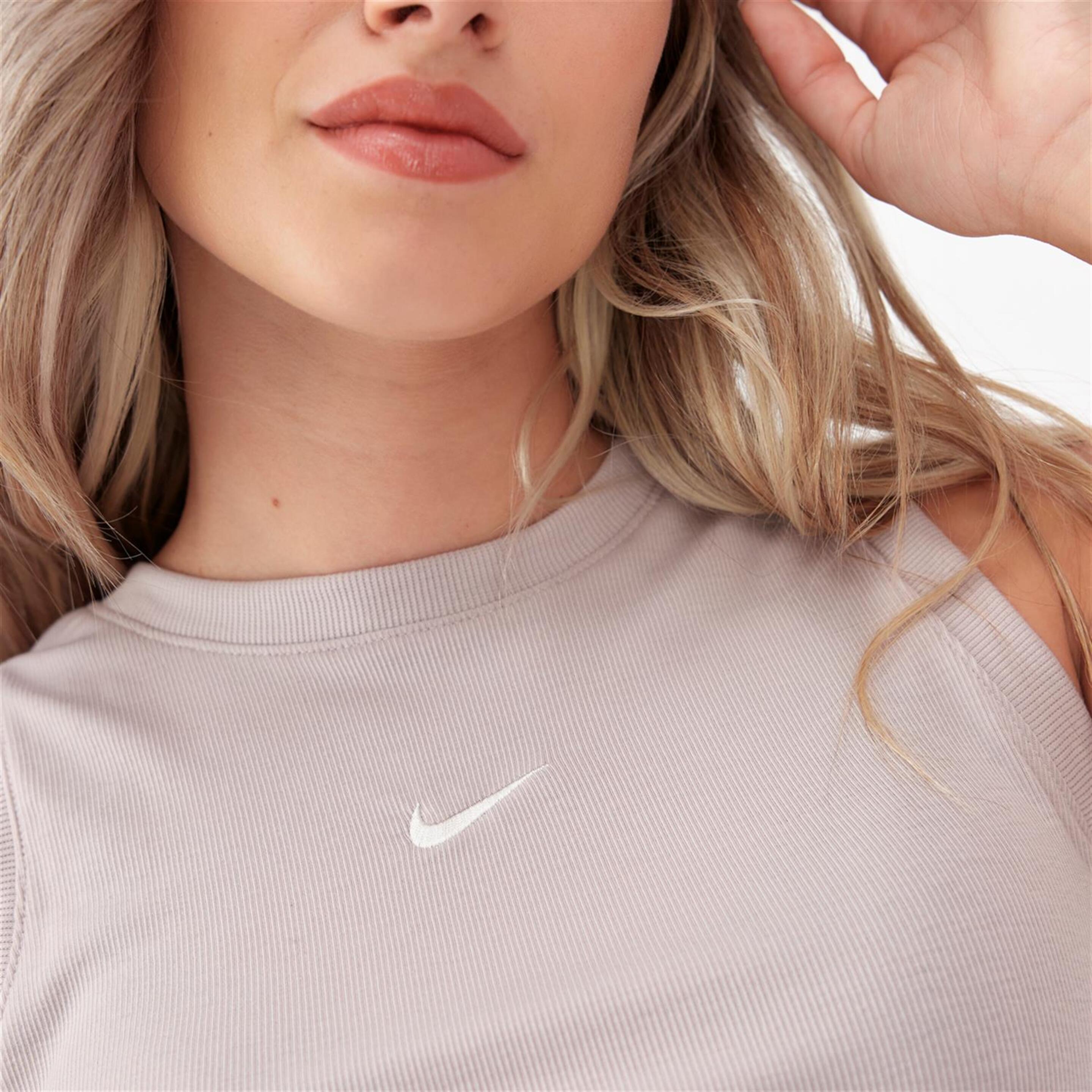 Camiseta Nike - Plateado - Crop Top Mujer