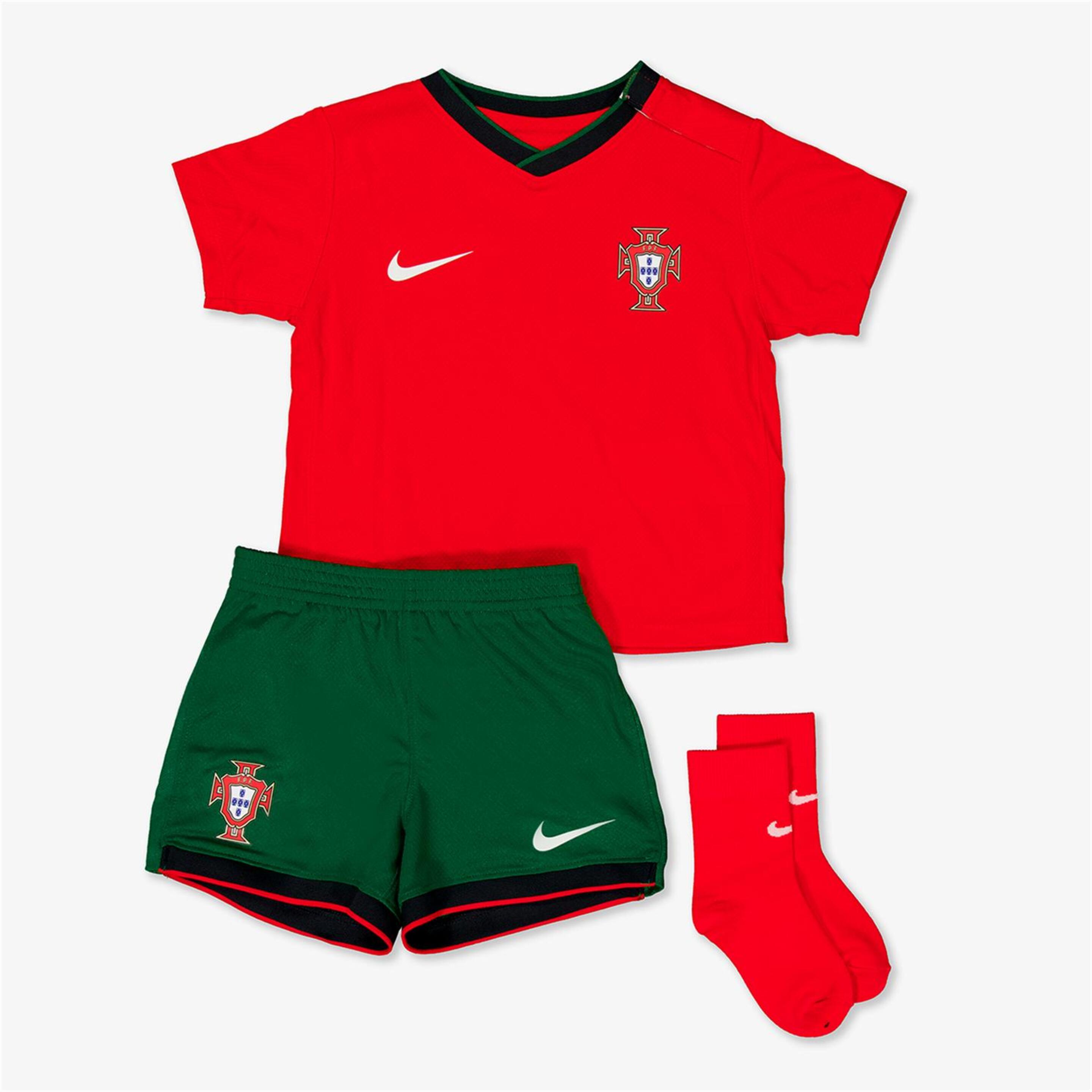 Conjunto 1º Equip. Portugal 24/25 - rojo - Futebol Bebé
