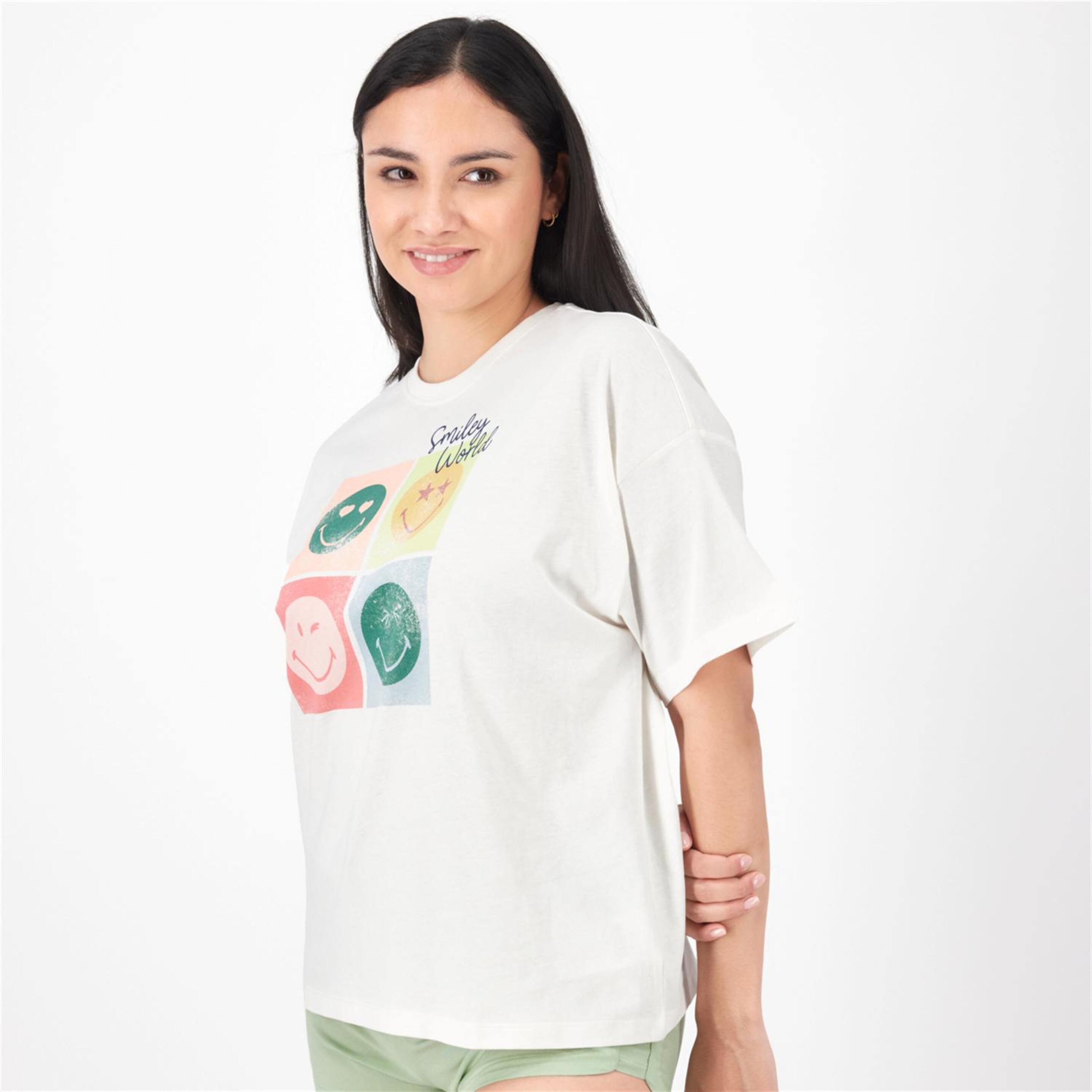 Camiseta SmileyWorld® - Blanco - Camiseta Oversize Mujer