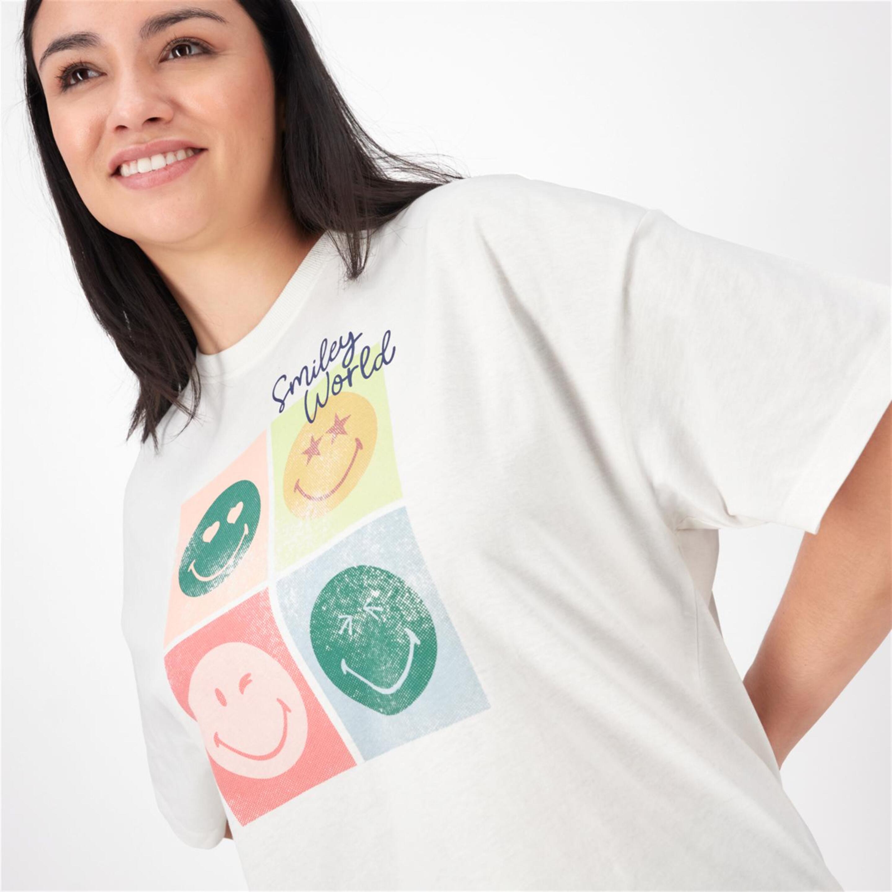 Camiseta SmileyWorld® - Blanco - Camiseta Oversize Mujer