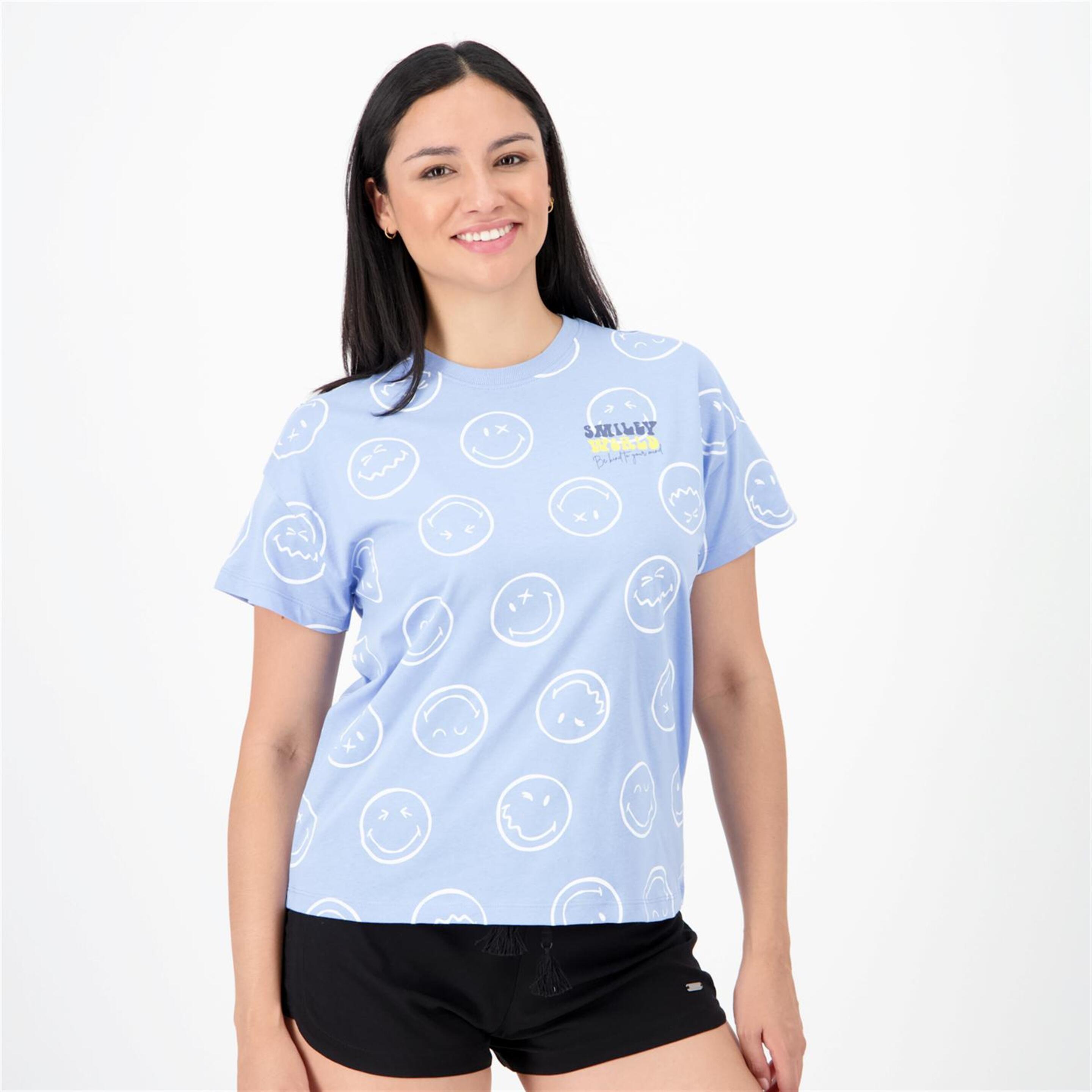 T-shirt SmileyWorld® - azul - T-shirt Mulher
