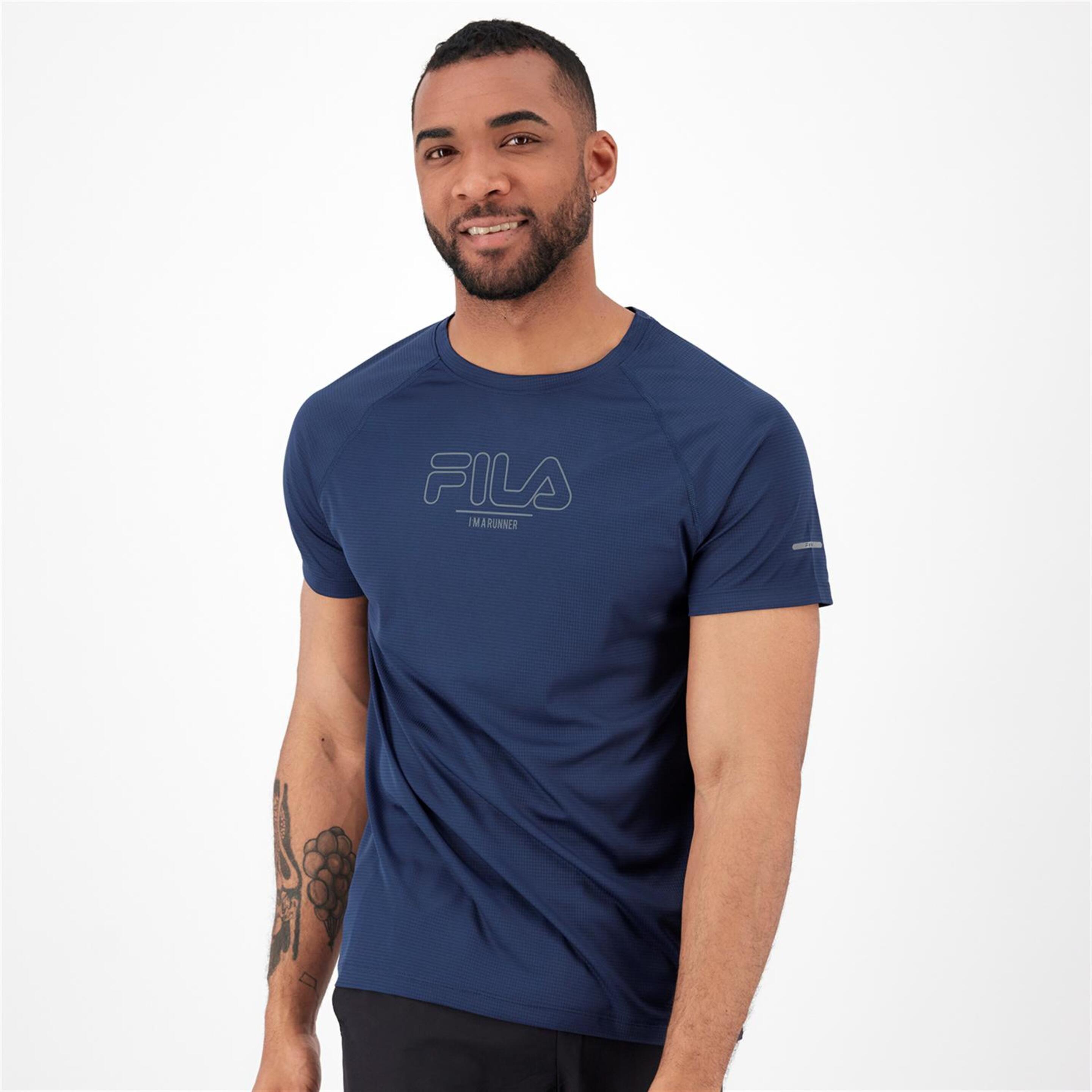 Fila Basic - azul - Camiseta Running Hombre