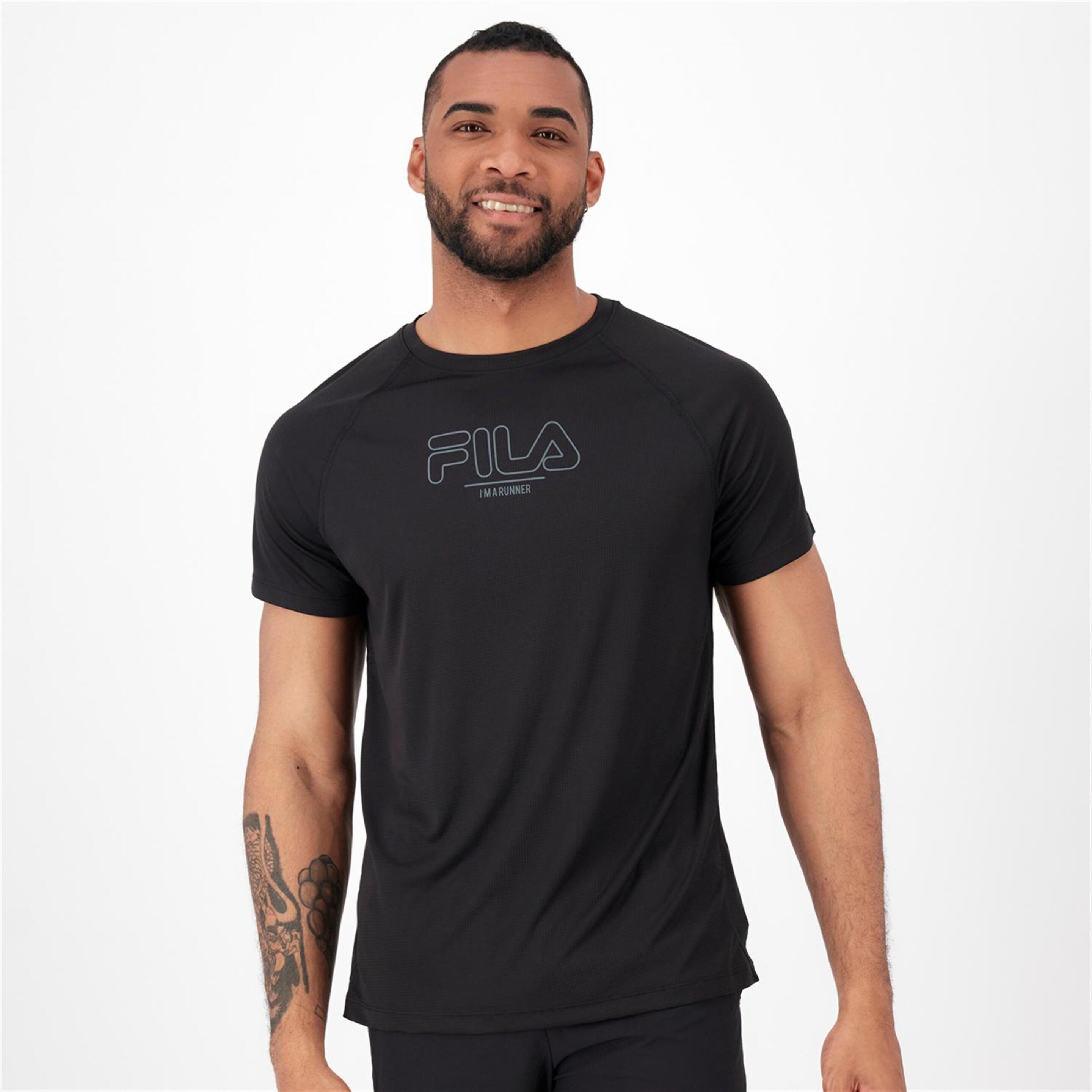 Fila Basic - negro - Camiseta Running Hombre