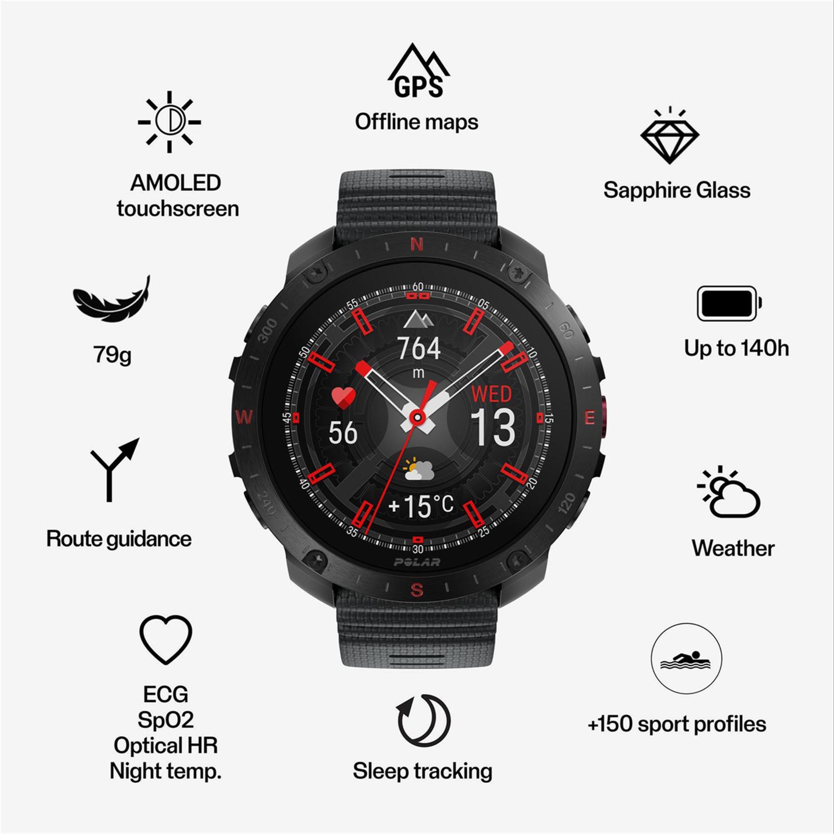 Polar Grit X2 Pro SL - Negro - Reloj Deportivo Running
