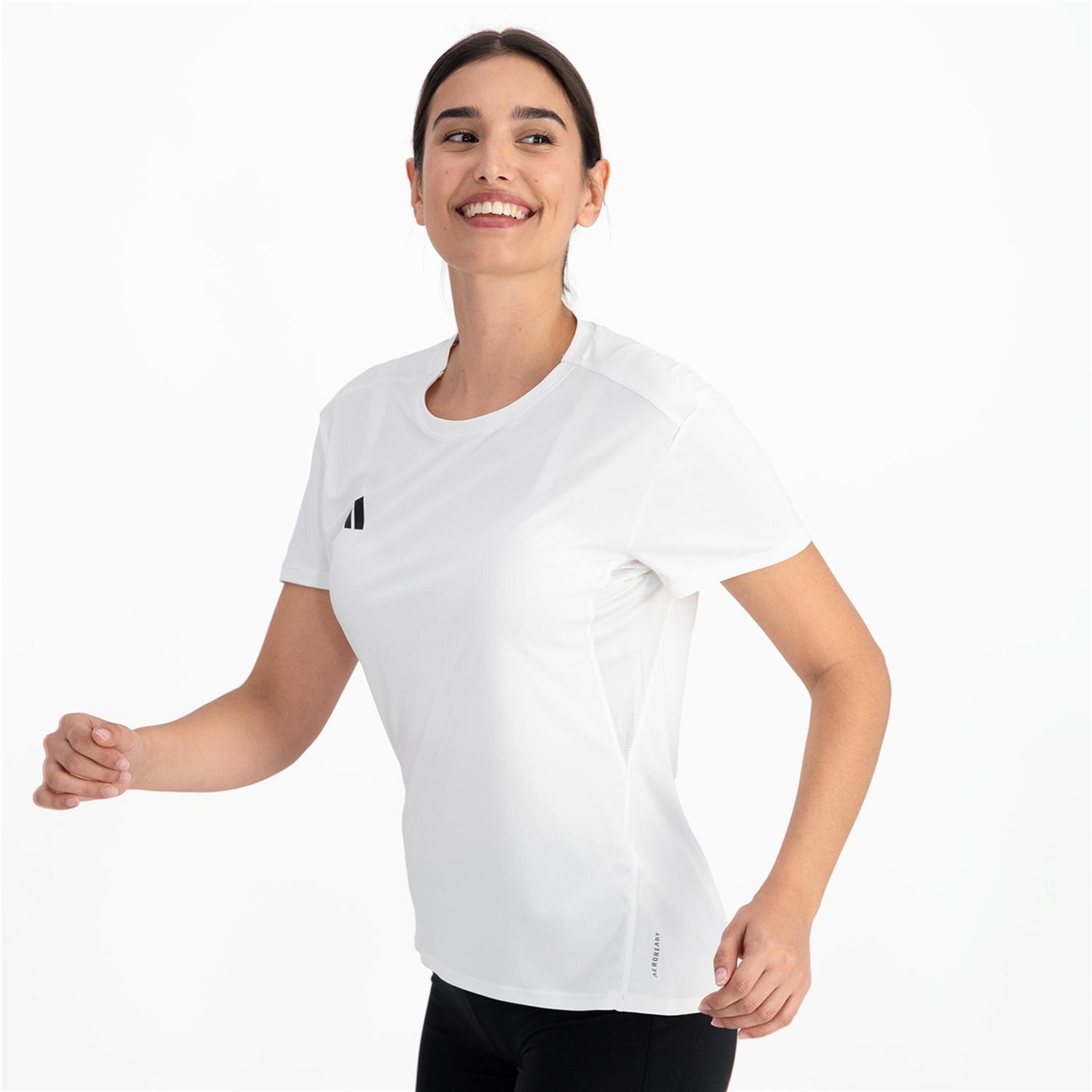 adidas Adizero - Blanco - Camiseta Running Mujer