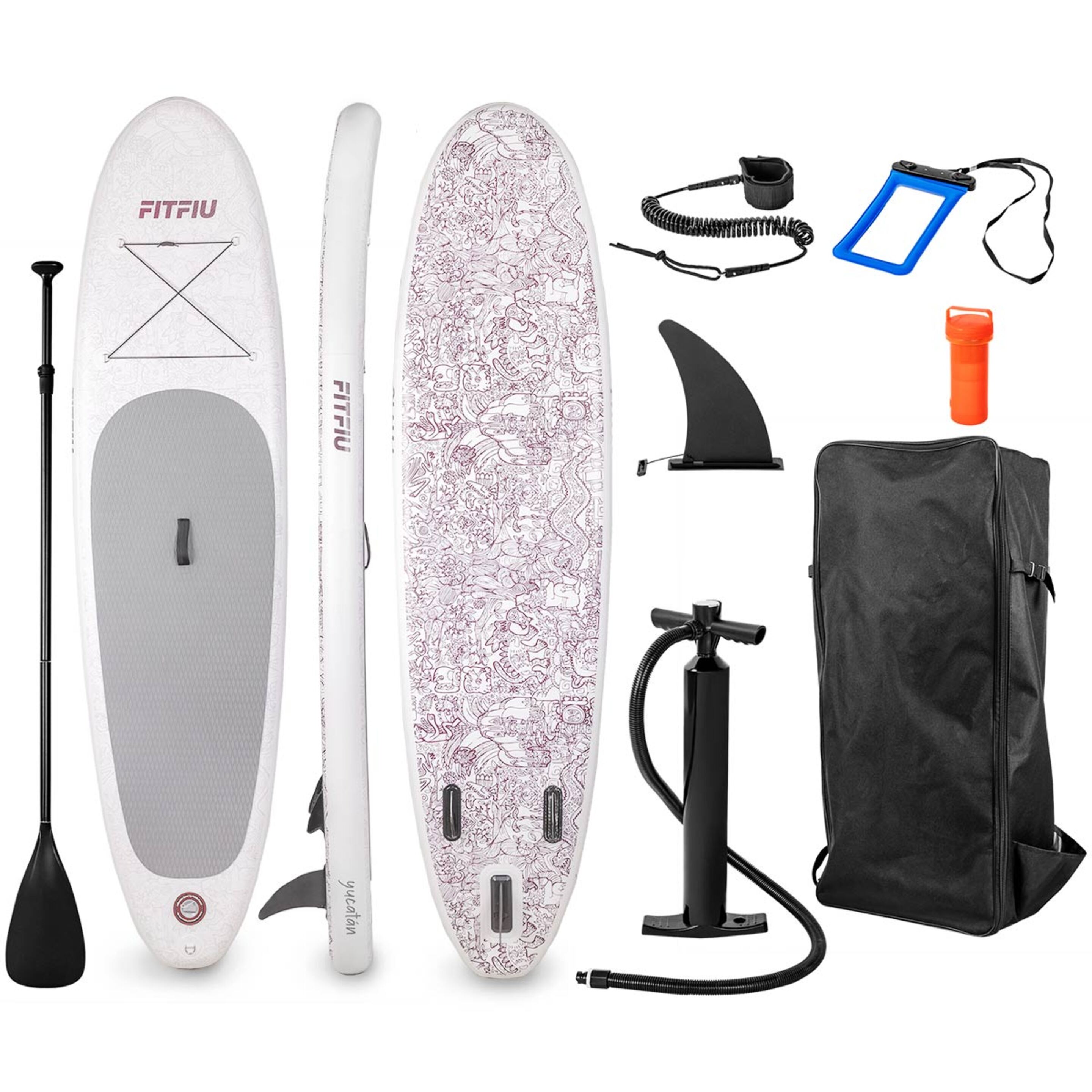 Tabla Paddle Surf Hinchable Fitfiu Especial Yoga Con Accesorios Y Diseño Tribal