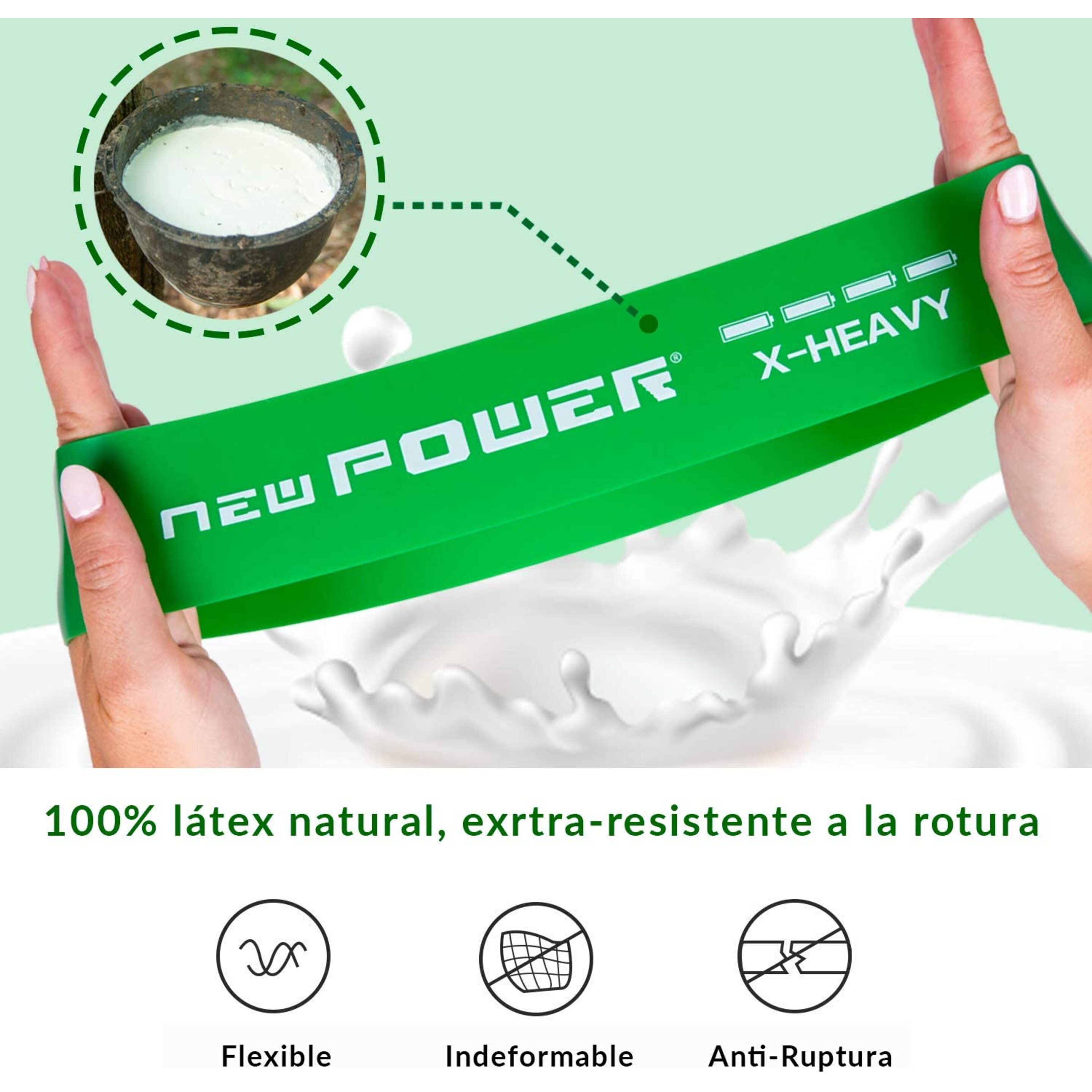 Newpower Cintas Elásticas Fitness Fabricadas En Látex Natural Resistencia Muy Alta - verde  MKP