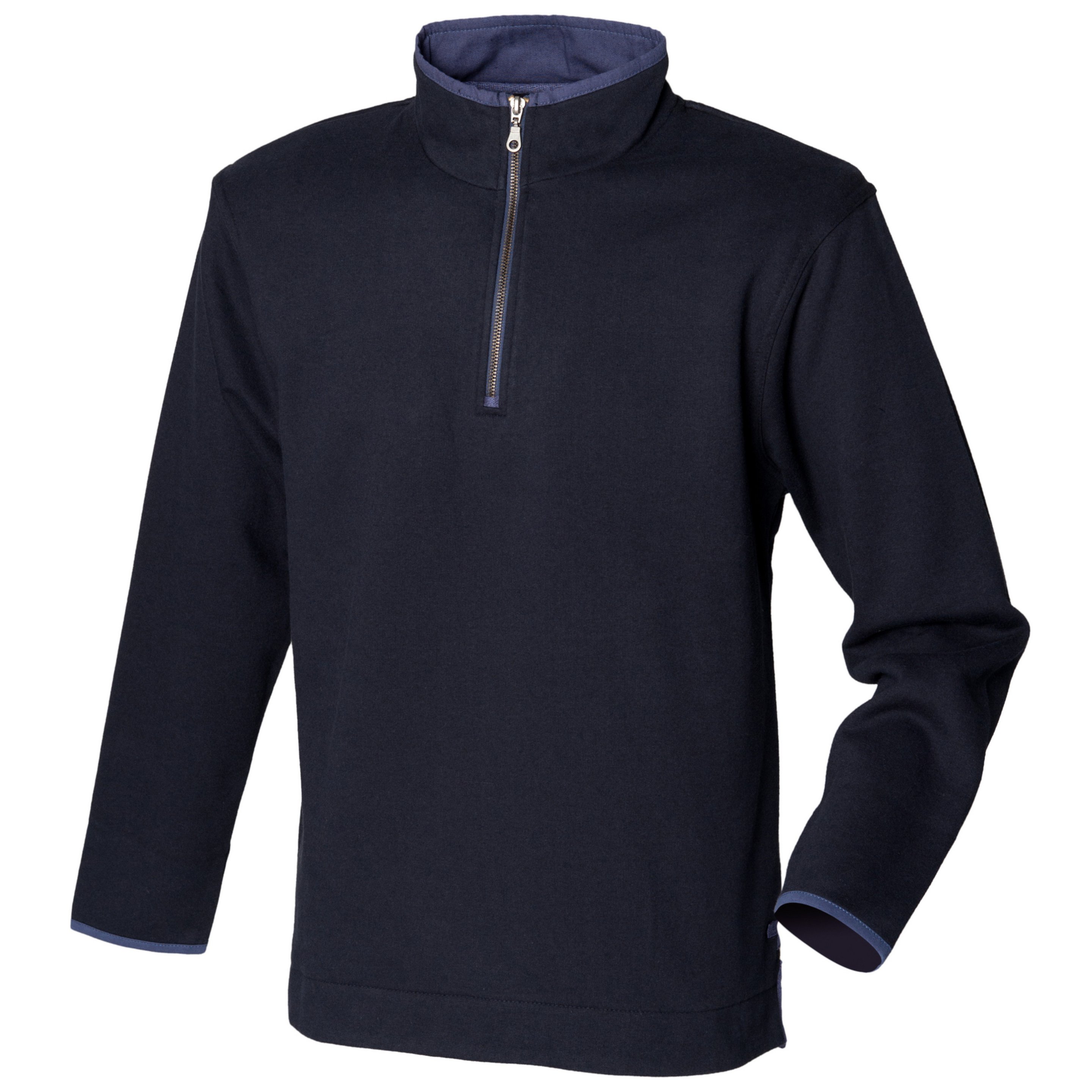 Sweatshirt Com Fecho 1/4 Soft Touch Front Row - azul - 