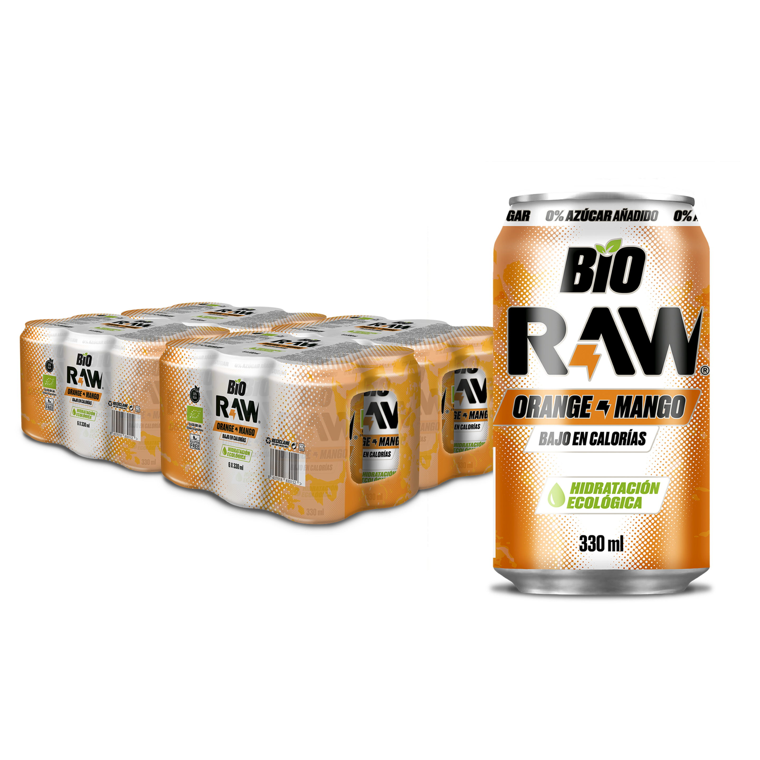 Pack 24 Latas Raw Superdrink De Naranja Y Mango - Carga De Electrolitos Sabor Naranja  MKP