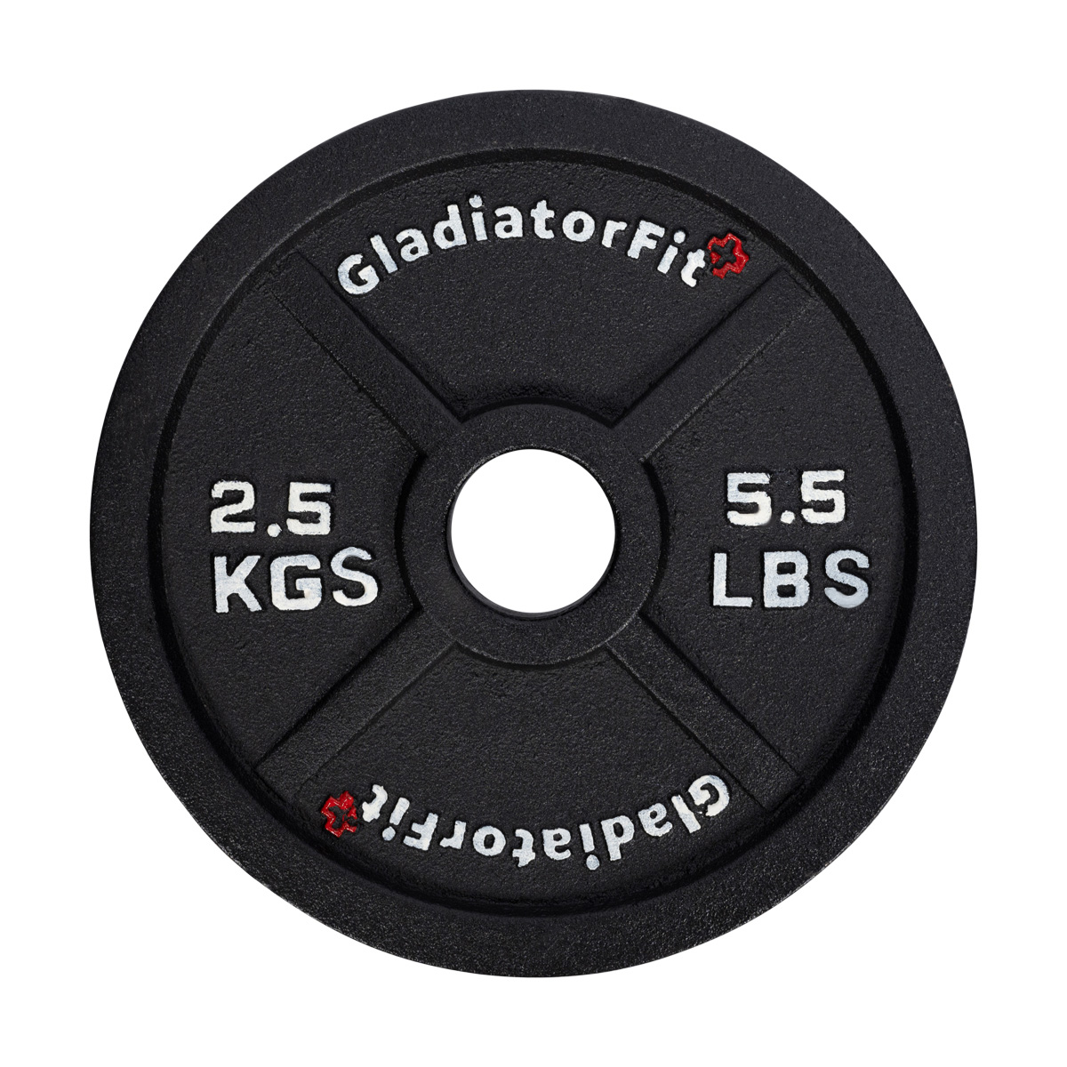Disco Olímpico De Hierro Fundido Negro Ø 51mm Gladiatorfit | 2.5 Kg  MKP
