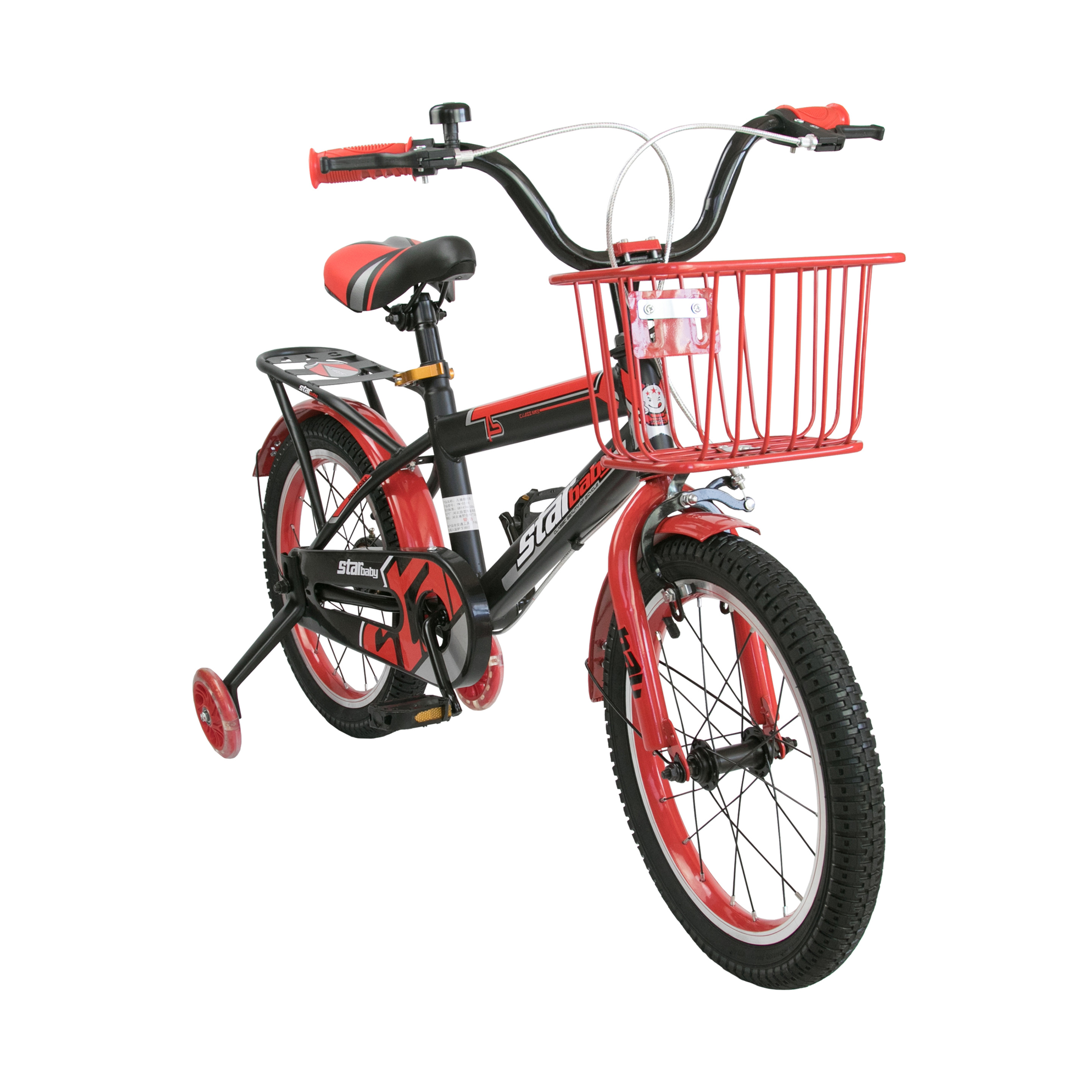 Bicicleta Airel De 4 A 7 Años Con Ruedines 18 Pulgadas - rojo-negro - 