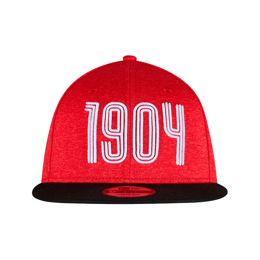 Gorra Roja Ajustable Con Visera Derecha 1904 - rojo-negro - 