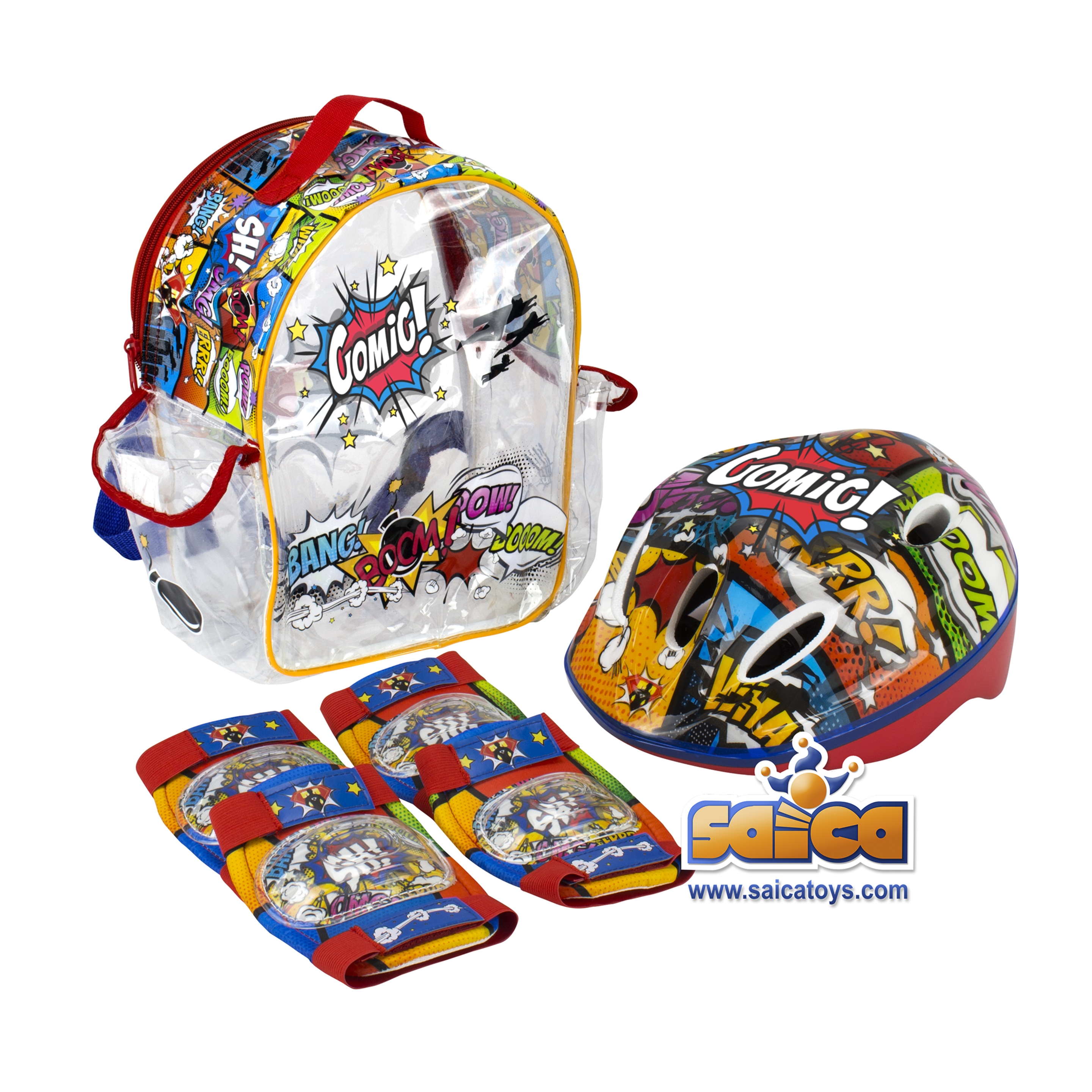 Mochila Casco Y Protecciones Comic