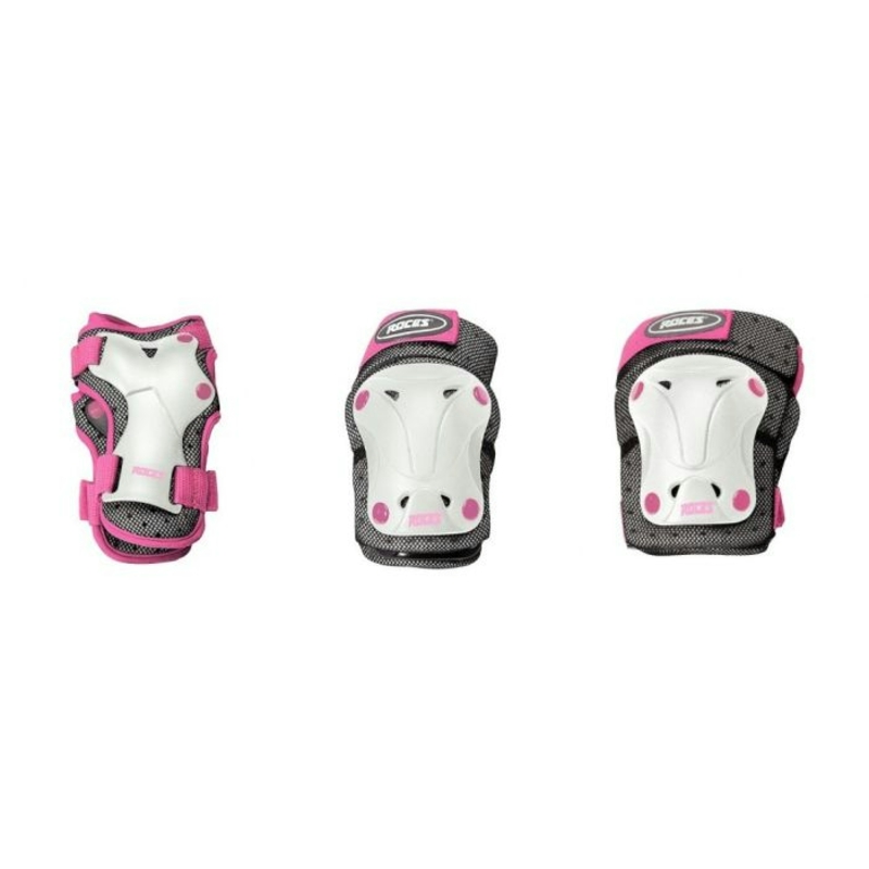 Roces Ventilated Skate Pads 3-pack - blanco-rosa - 