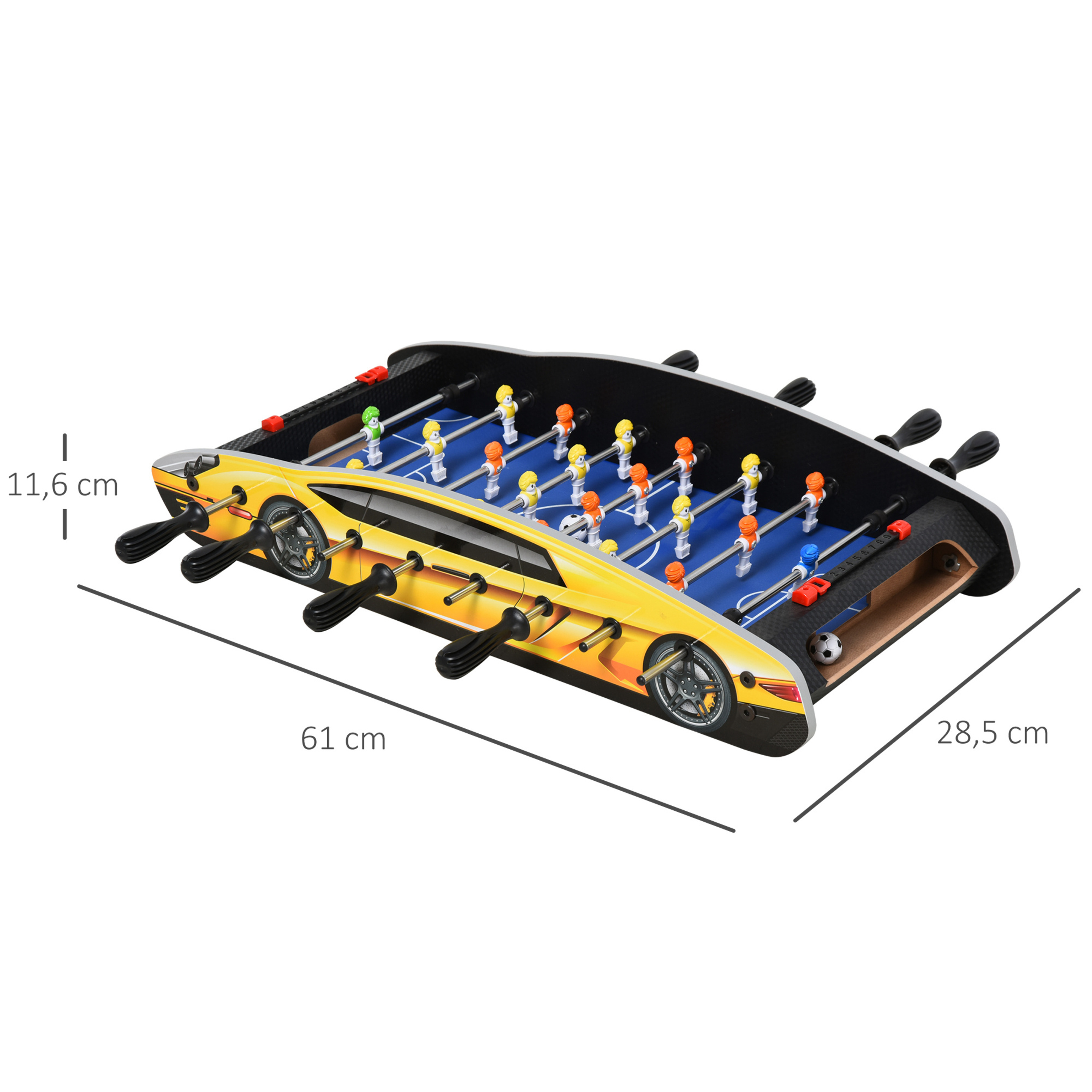 Homcom Mesa De Futbolín Para Hogar Con Tabla De Puntaje 2 Bolas 61x28,2x11,6 Cm