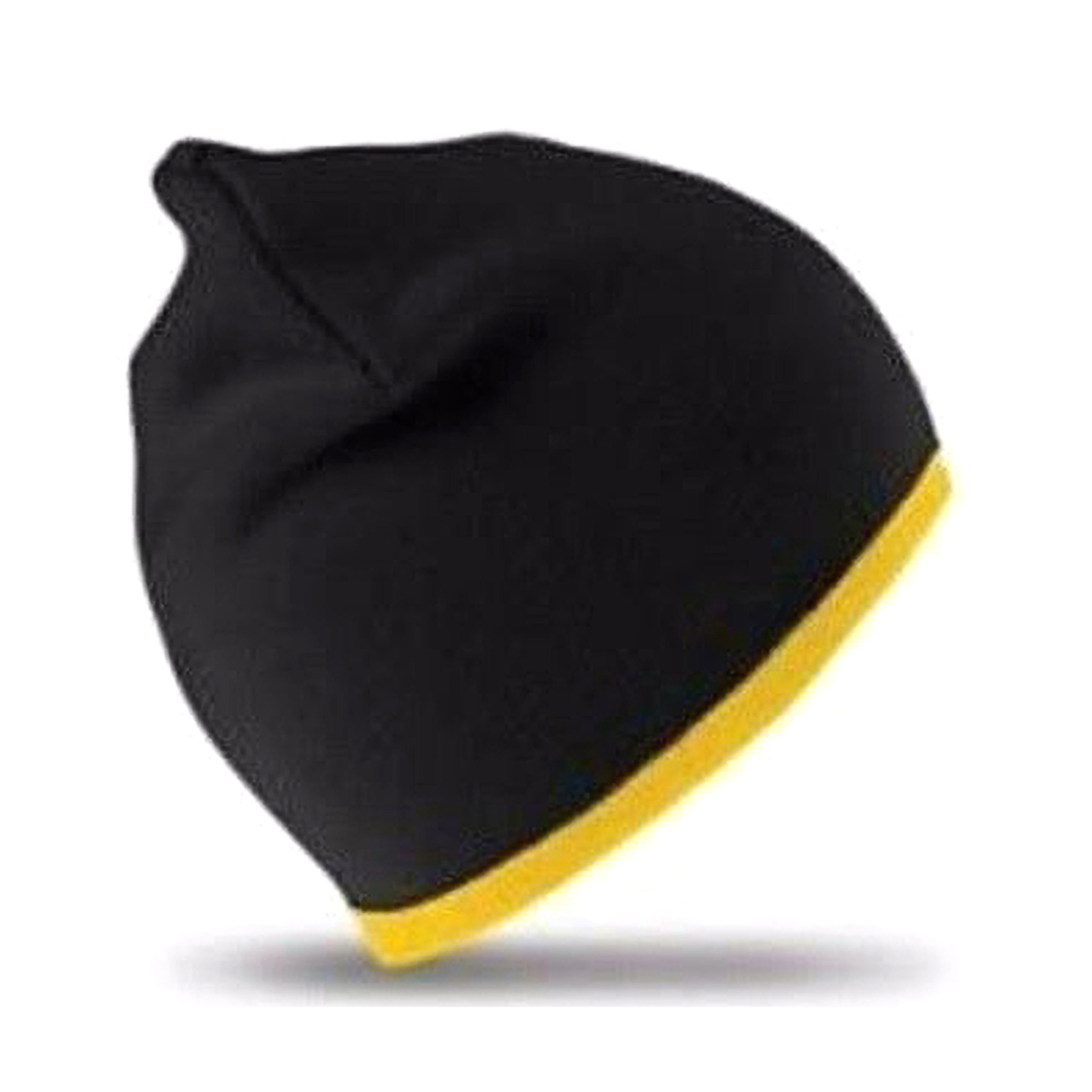 Gorro Beanie De Invierno Reversible Result Fashion Fit - negro-amarillo - 
