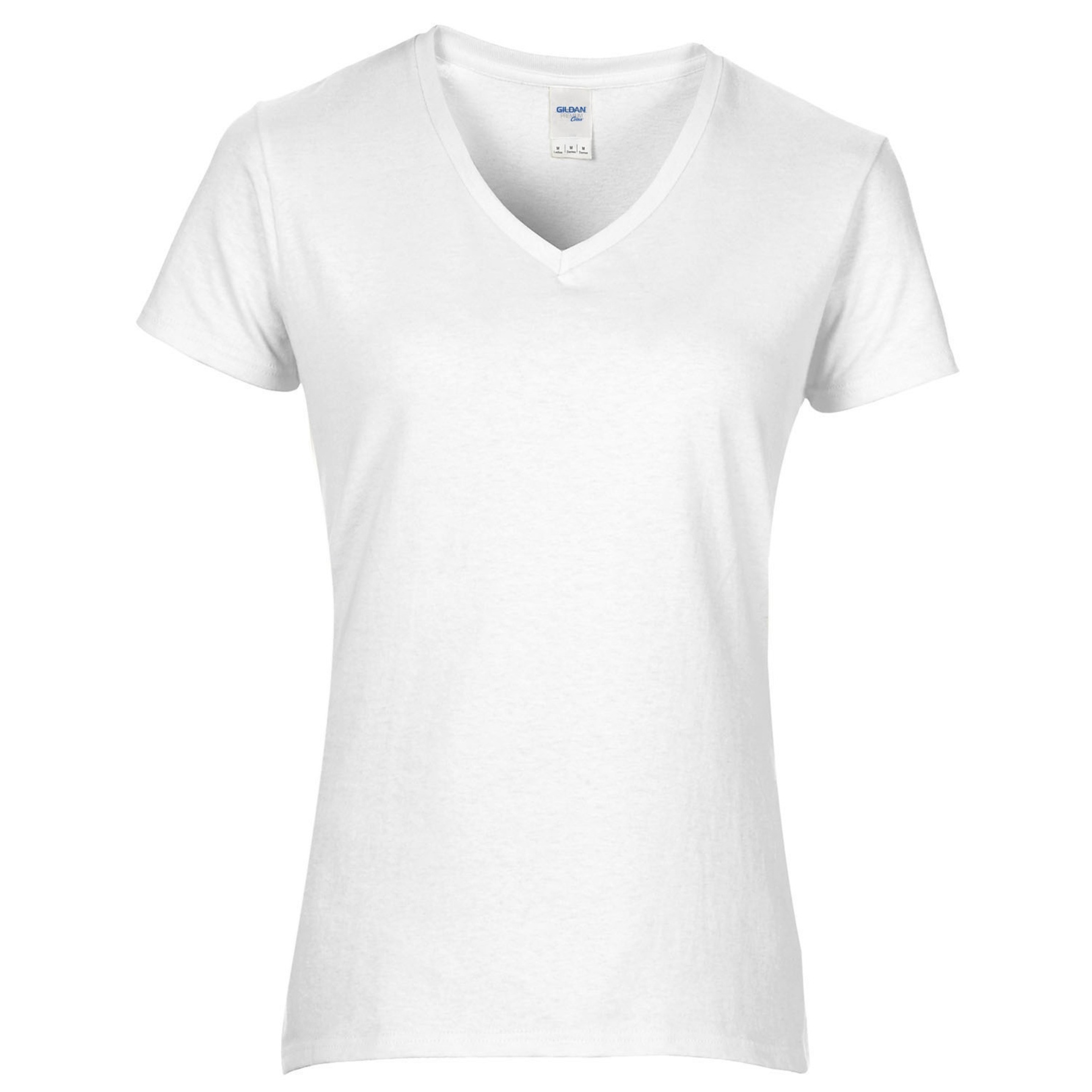 Camiseta De Algodón De Calidad Con Cuello En Forma De V Gildan