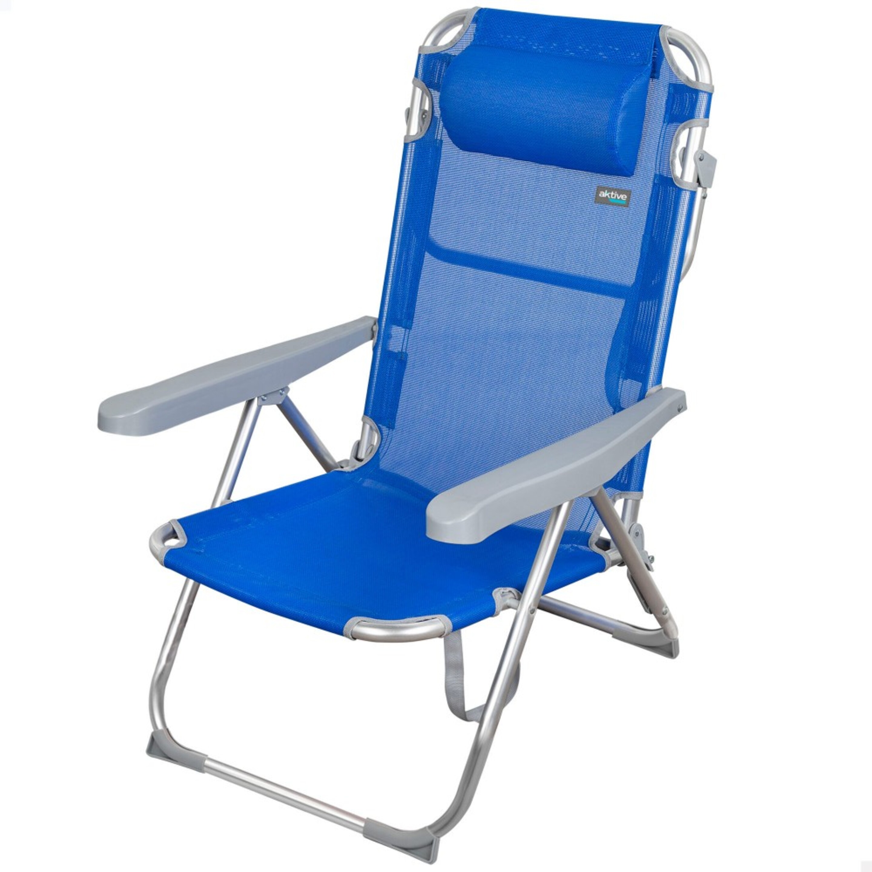 Cadeira Alta Dobrável De Alumínio Multi-posições Aktive Beach - Azul - azul - 