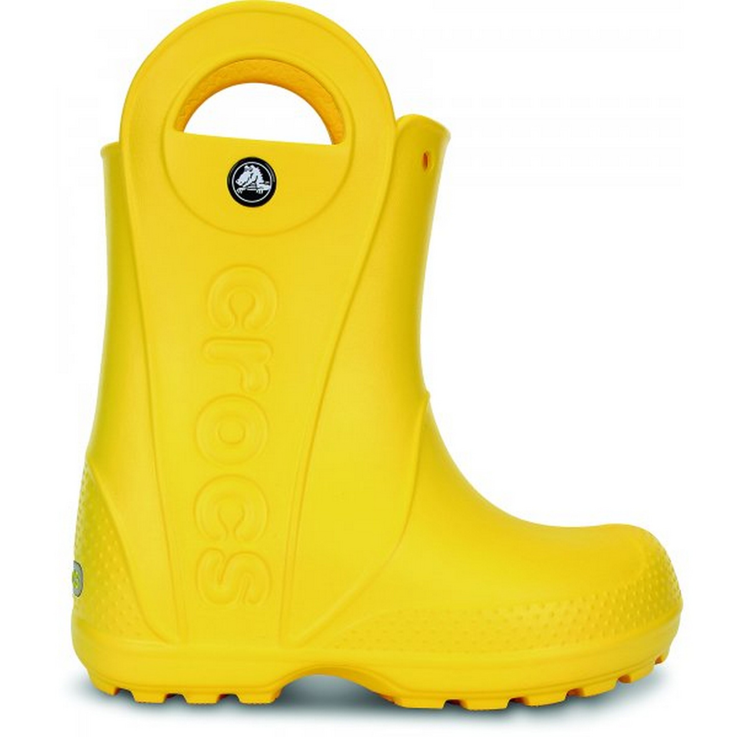 Botas De Agua Infantiles Con Asas Crocs - amarillo - 