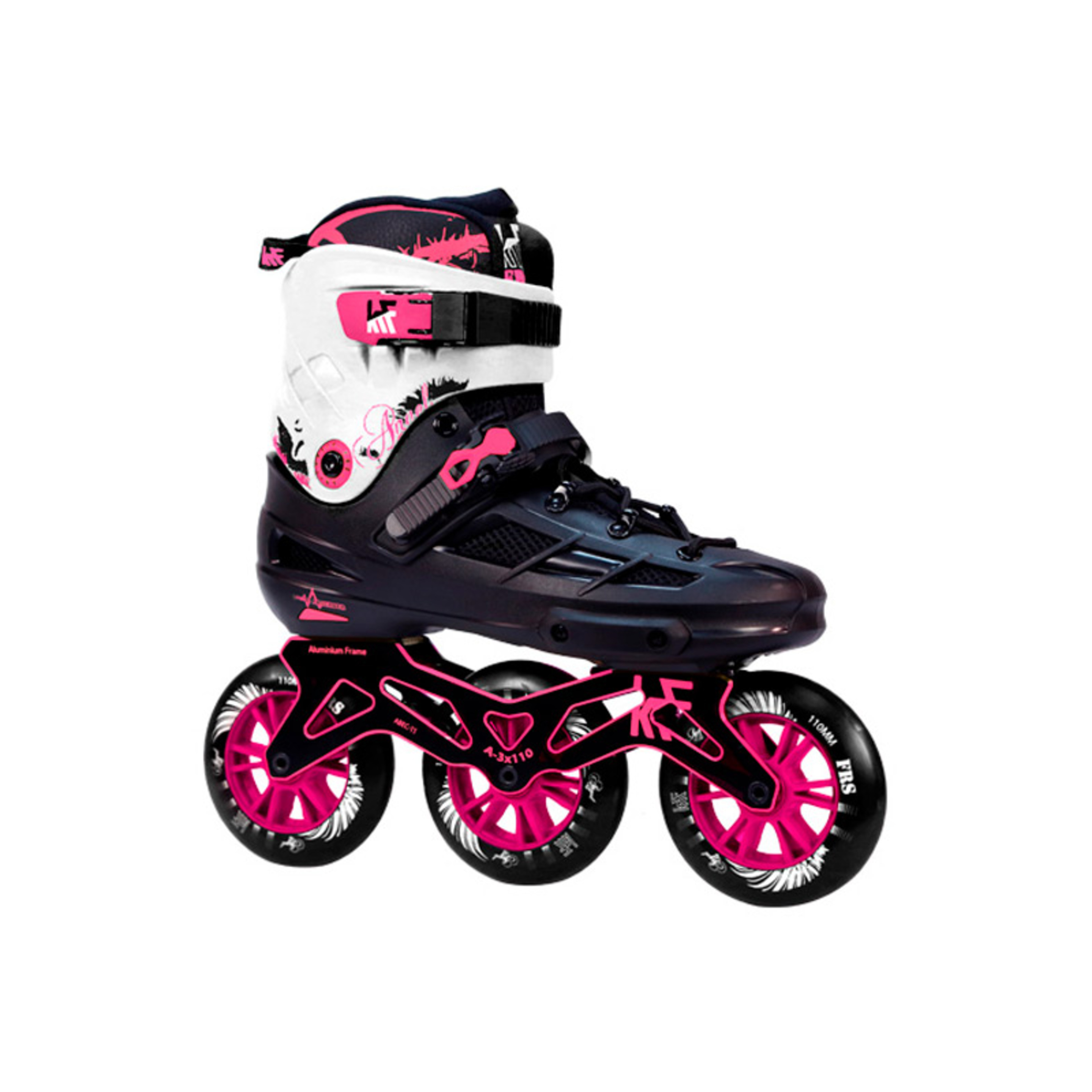 Patines En Línea Krf Frs Angel 3 Ruedas De 110 Rosa