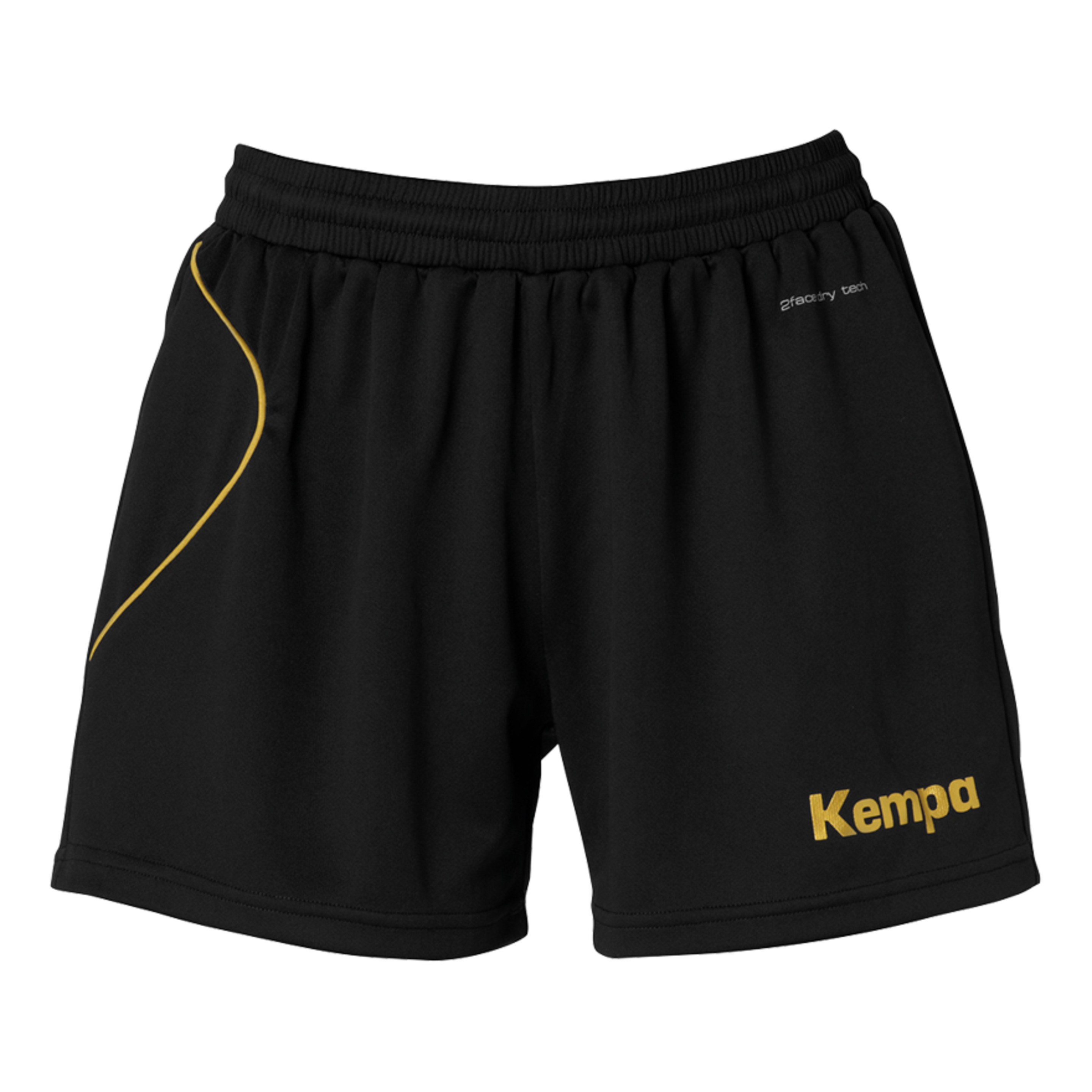 Curve Shorts De Mujer Negro/dorado Kempa - negro - Curve Shorts De Mujer Negro/dorado Kempa  MKP