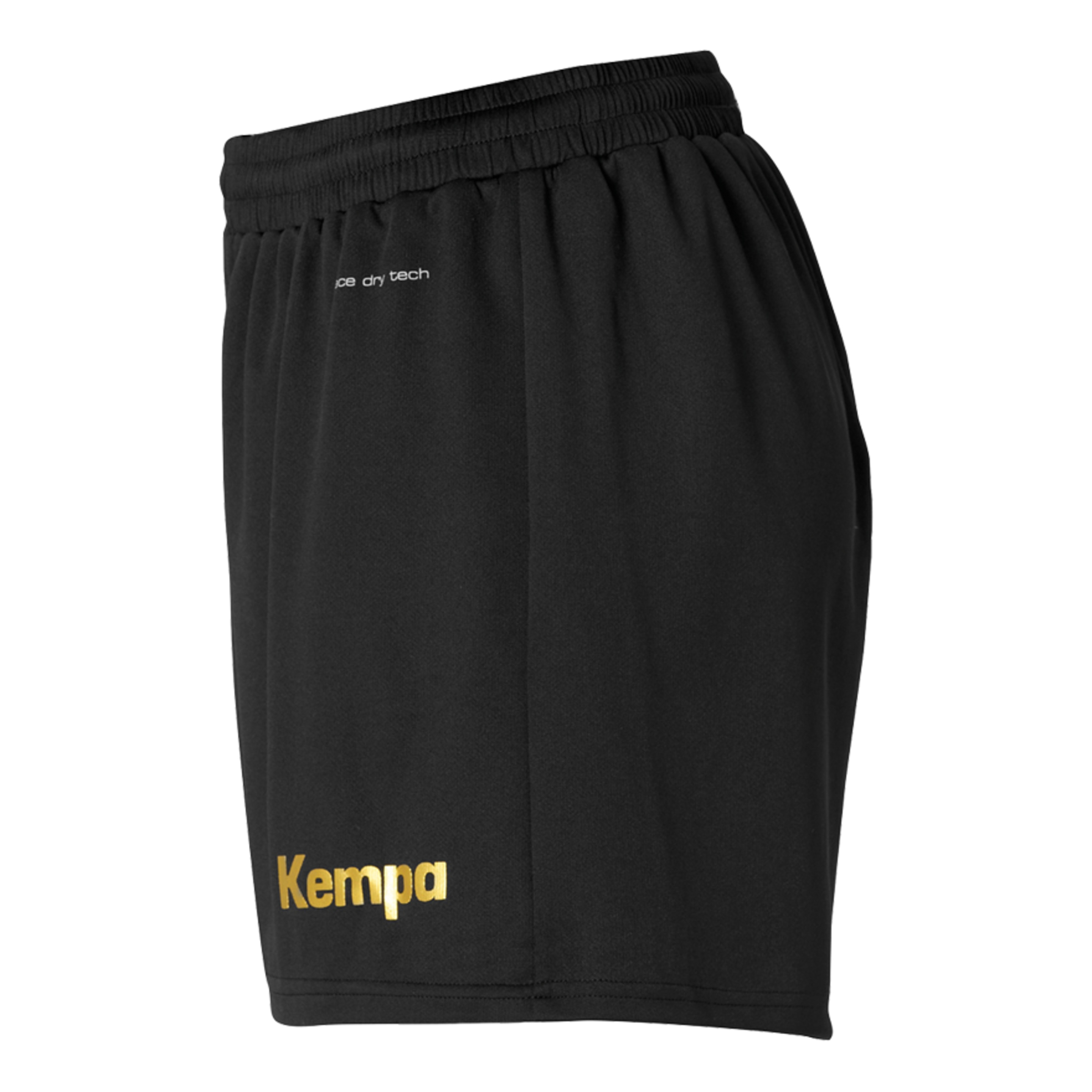 Curve Shorts De Mujer Negro/dorado Kempa - negro - Curve Shorts De Mujer Negro/dorado Kempa  MKP