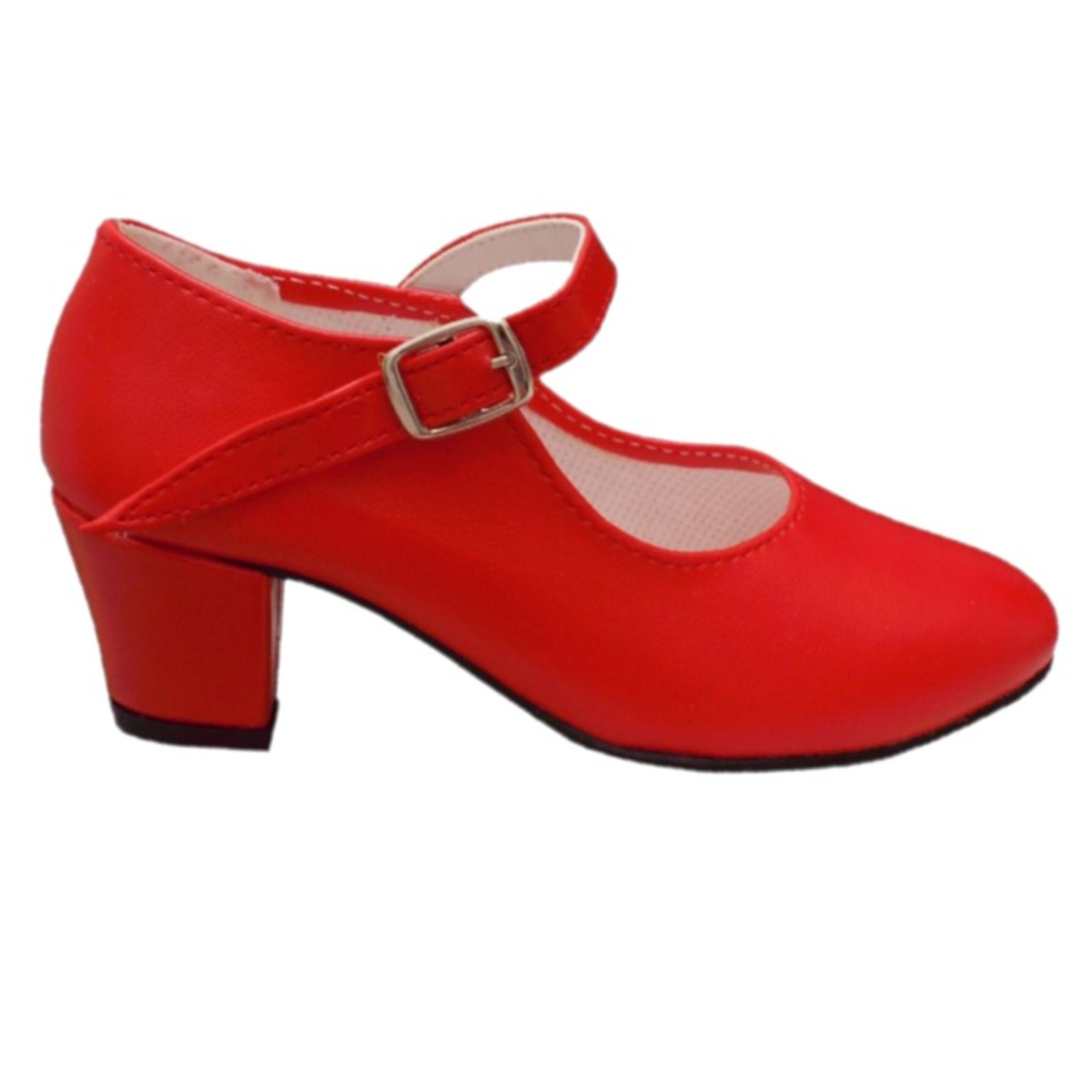 Zapatos Para Baile Flamenco Economicos Iniciacion Con Hebilla D´pertíñez - rojo - 