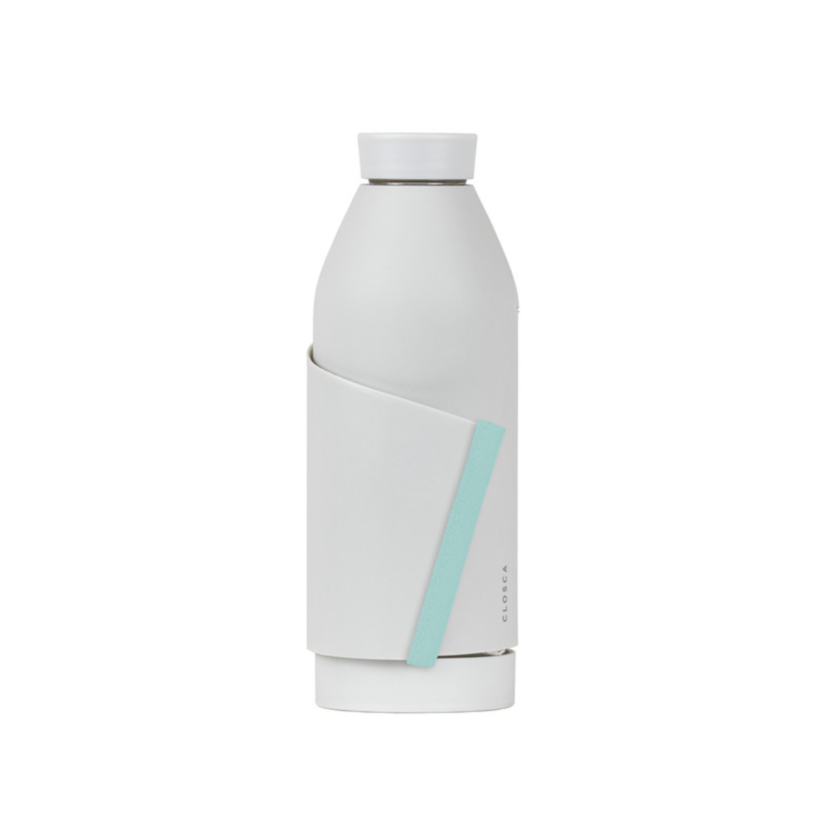Botella De Agua Clásica De Vidrio De 420 Ml - blanco-azul - 