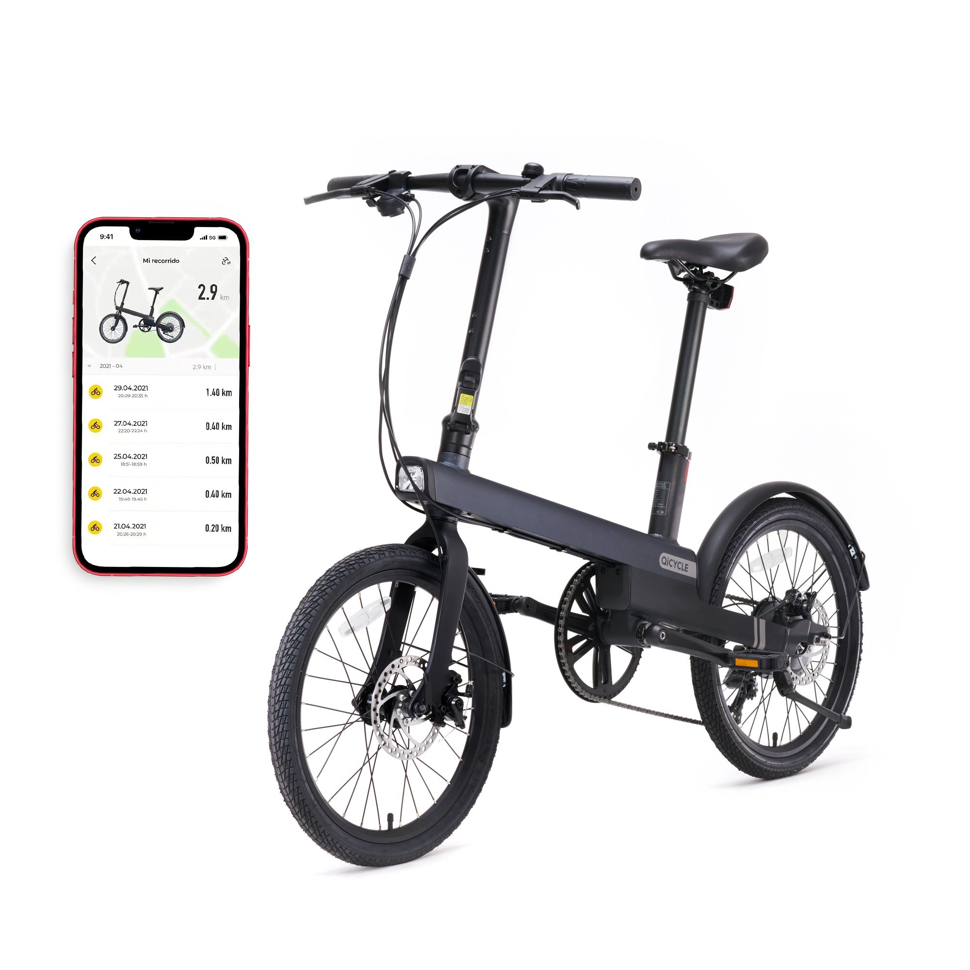 Bicicleta Eléctrica Urbana Xiaomi Qicycle C2 Con Cesta Oficial De Regalo - negro - 