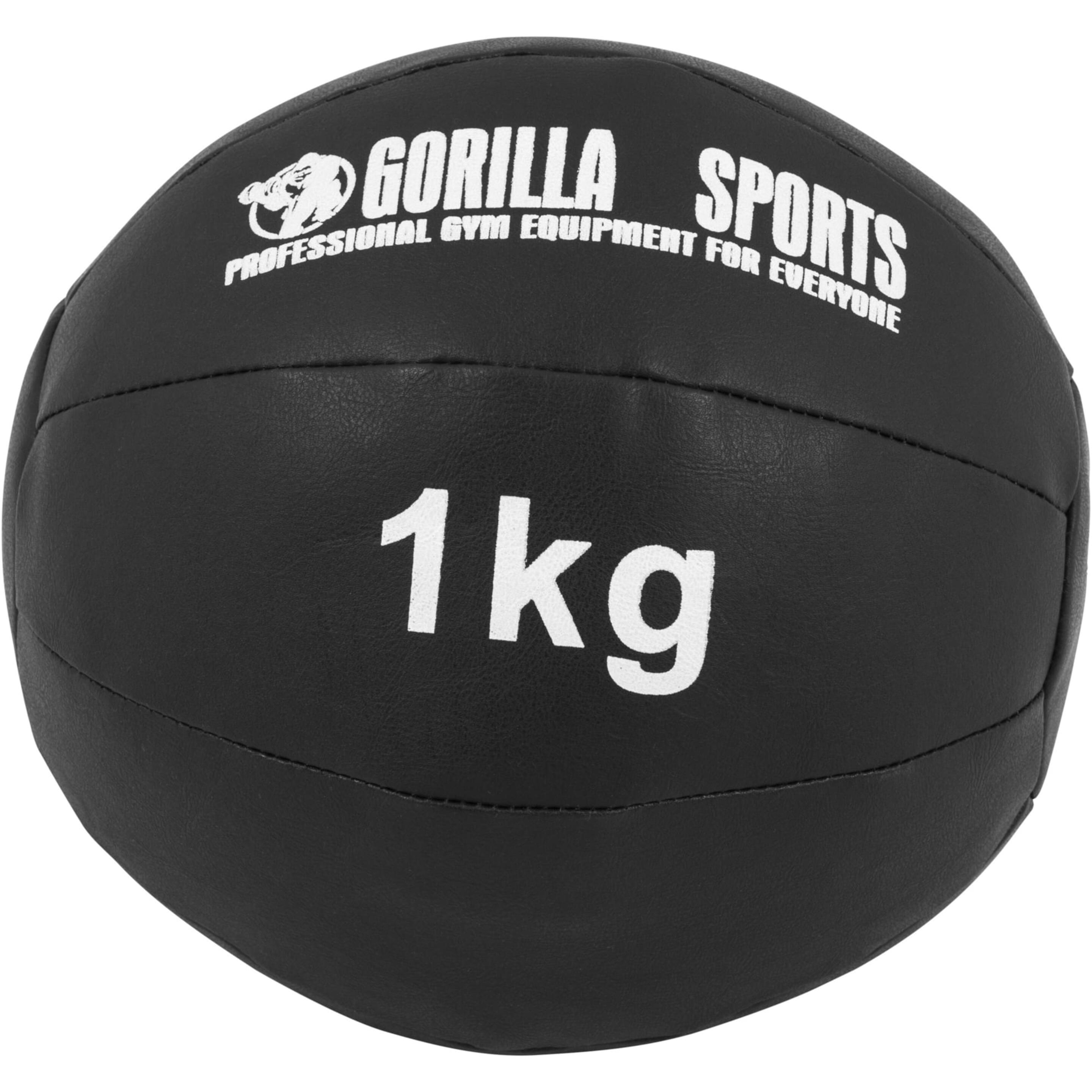 Balón Medicinal De Cuero 1 Kg Gorilla Sports - Negro  MKP