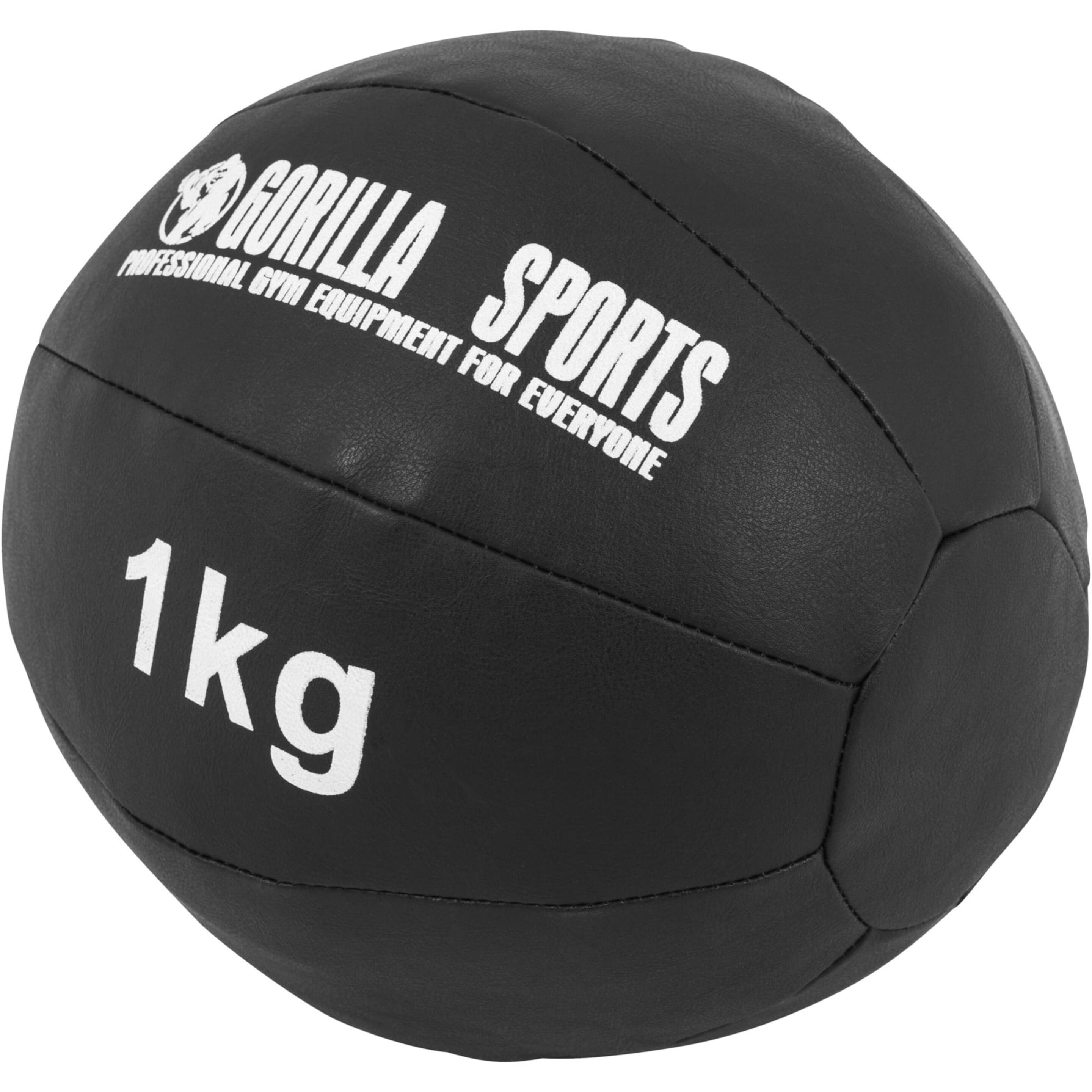 Balón Medicinal De Cuero 1 Kg Gorilla Sports - Negro  MKP