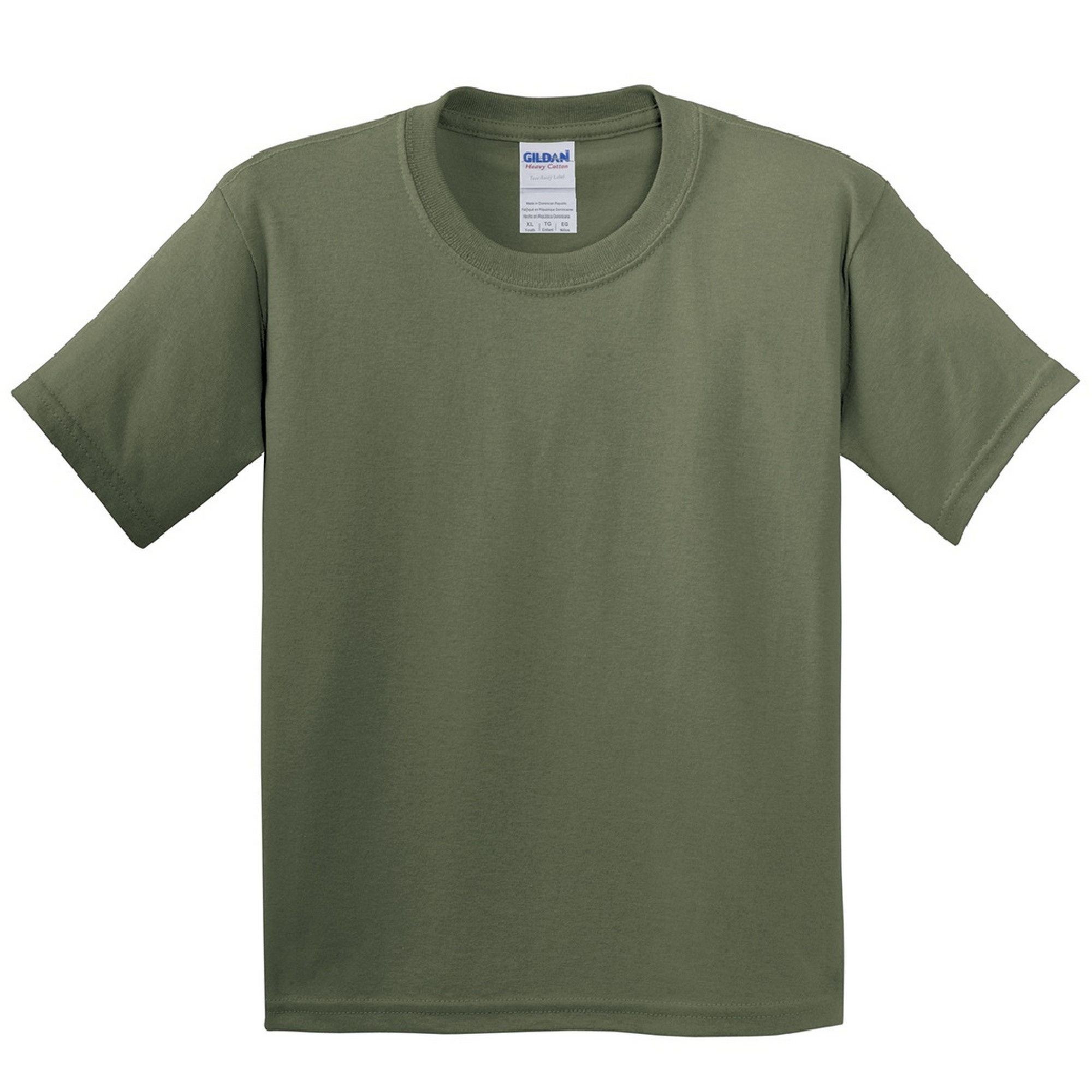 Camiseta Básica De Manga Corta Con Algodón Grueso (paquete De 2) - verde-militar - 