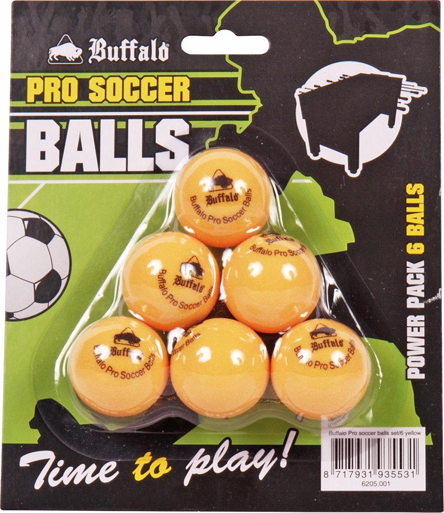 Juego De 6 Balones De Futbolín Buffalo Pro De Color Amarillo