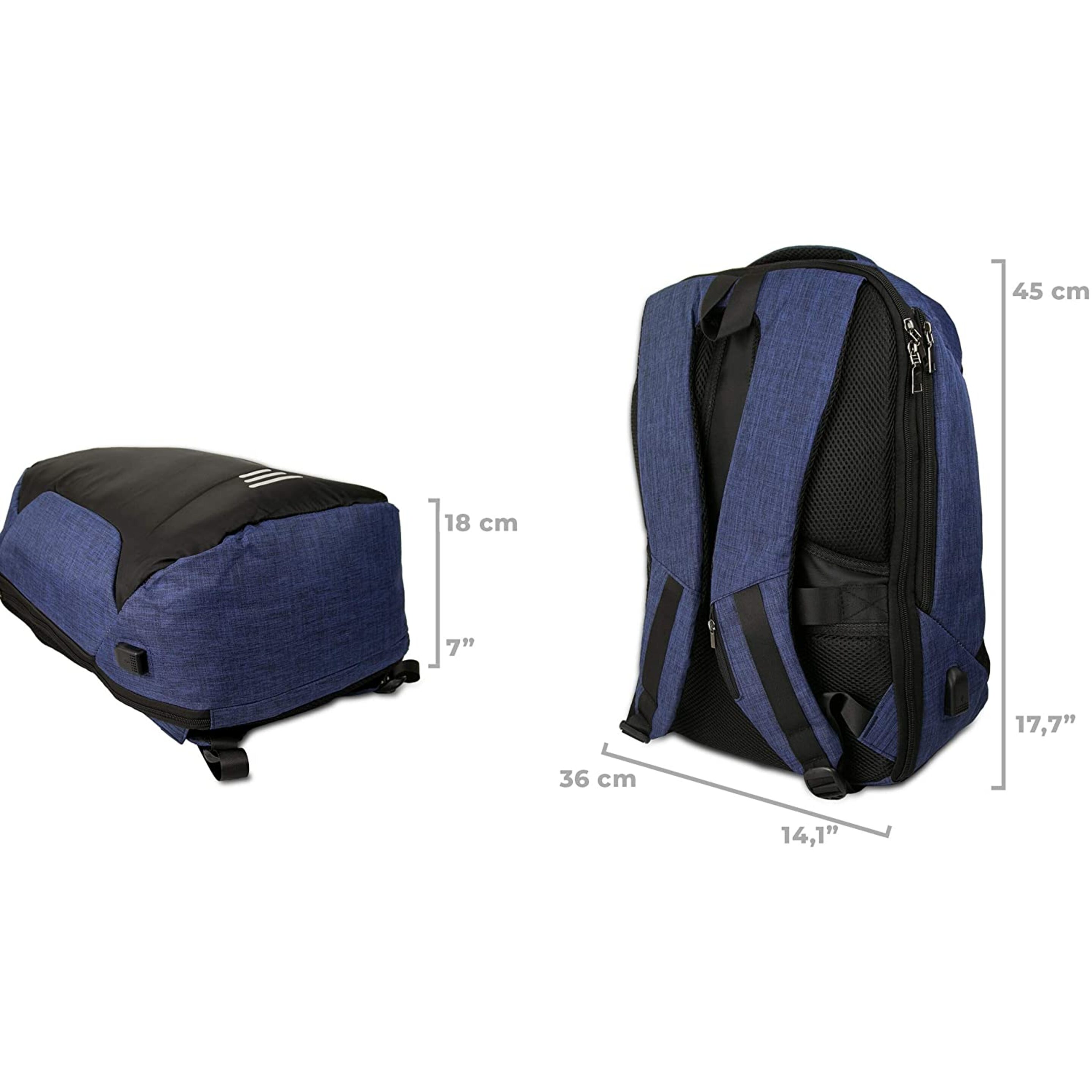 Airel Mochila Impermeable Para Portátil Con Usb Y Cargador Medidas: 41x35x15 Cm / 15,6 Pulgadas