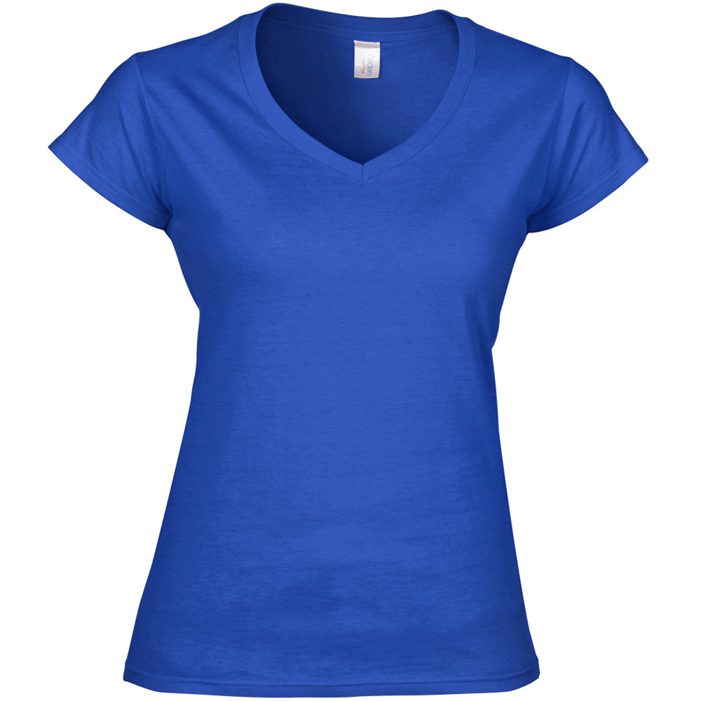 T-shirt Com Decote Em V Gildan - azul-royal - 