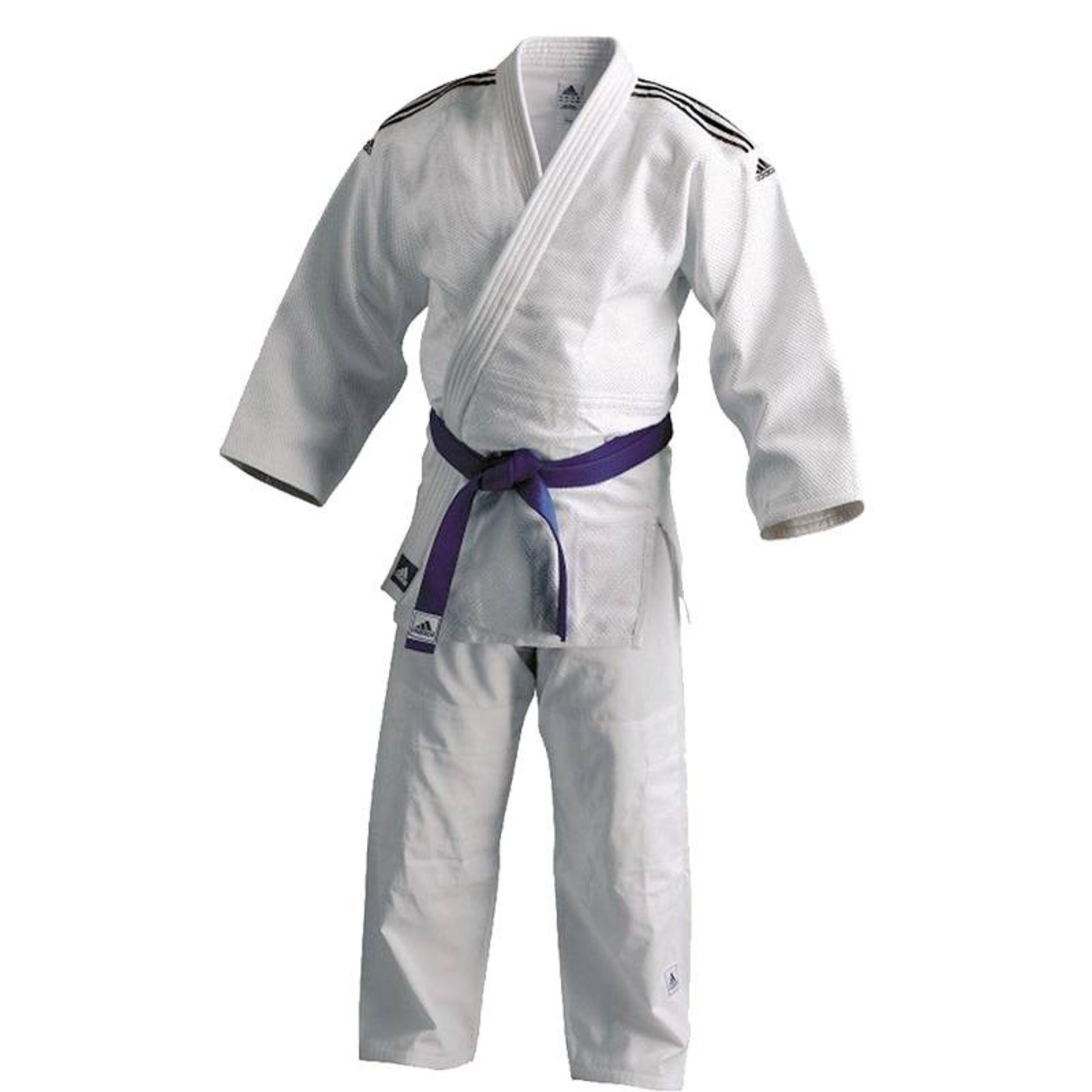 Kimono De Judo adidas Contest Riscas Pretas - blanco - 