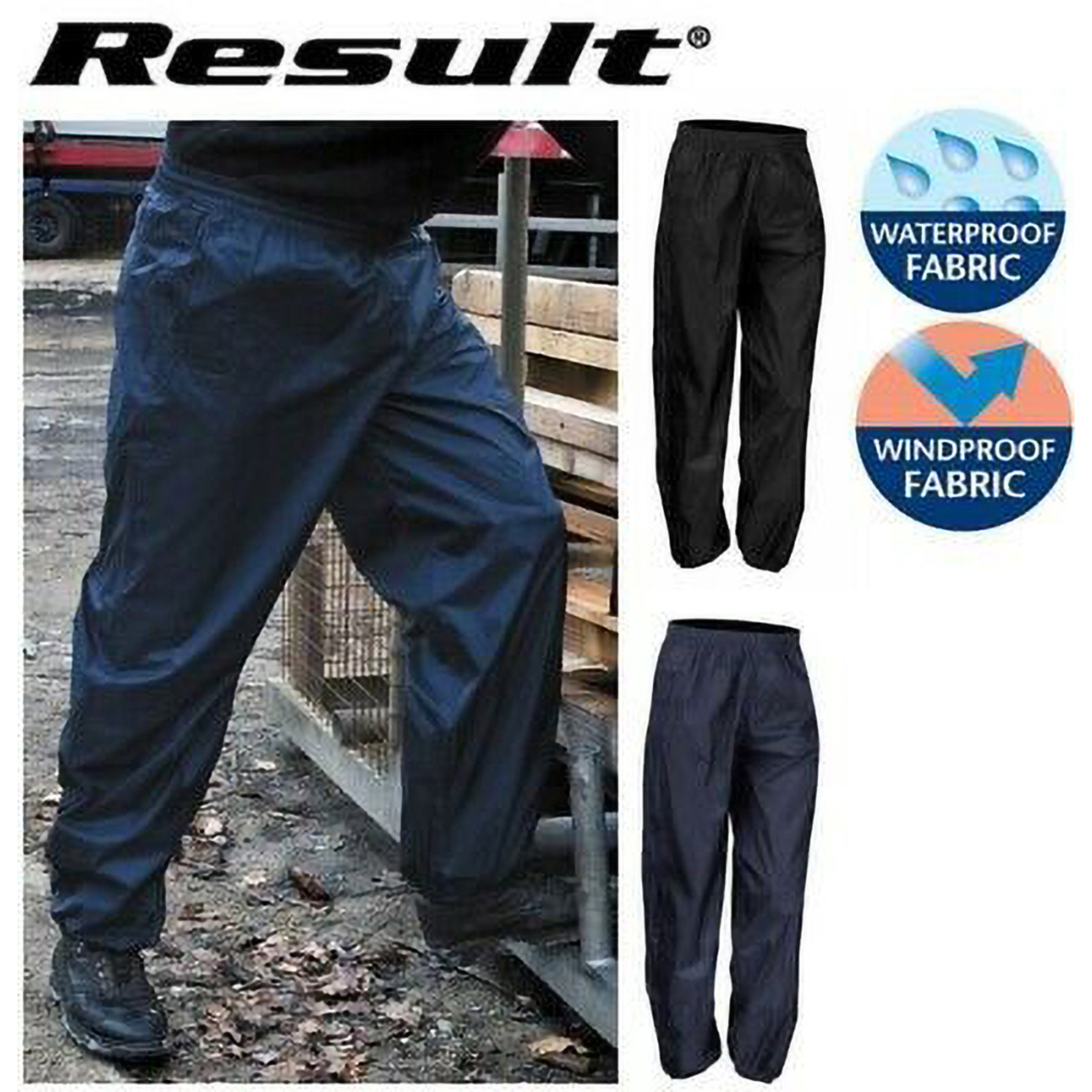 Pantalones Grandes Para Lluvia Modelo Core Stormdri Hombre Caballero Result (Azul)