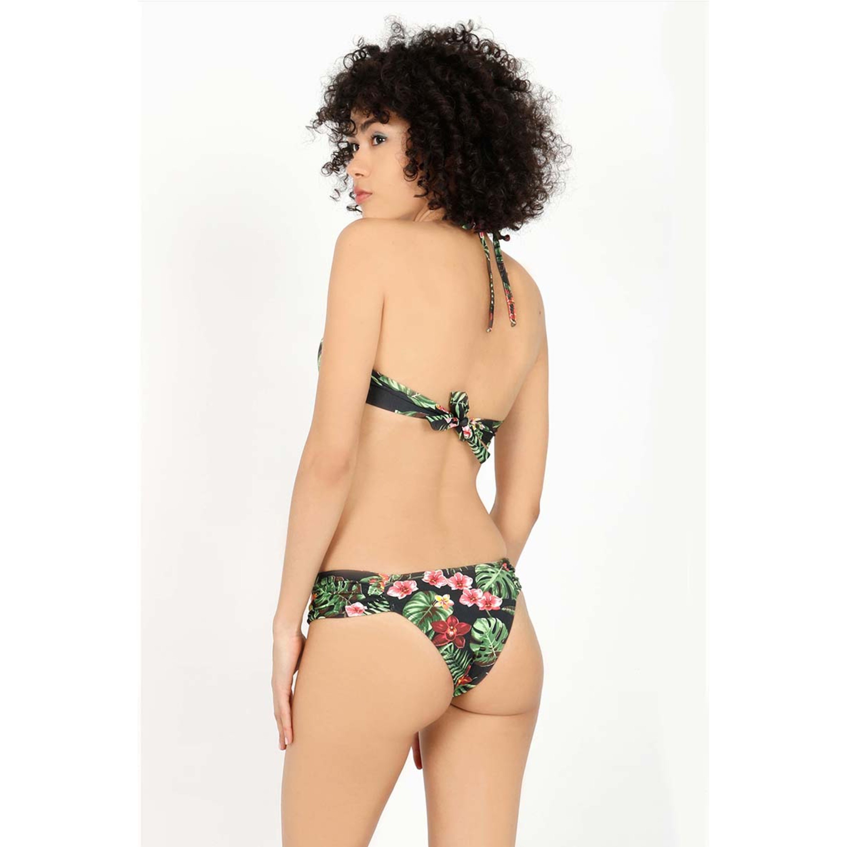 Top De Bikini Con Aro Torzado Estampado Tropical Audaz Fitness