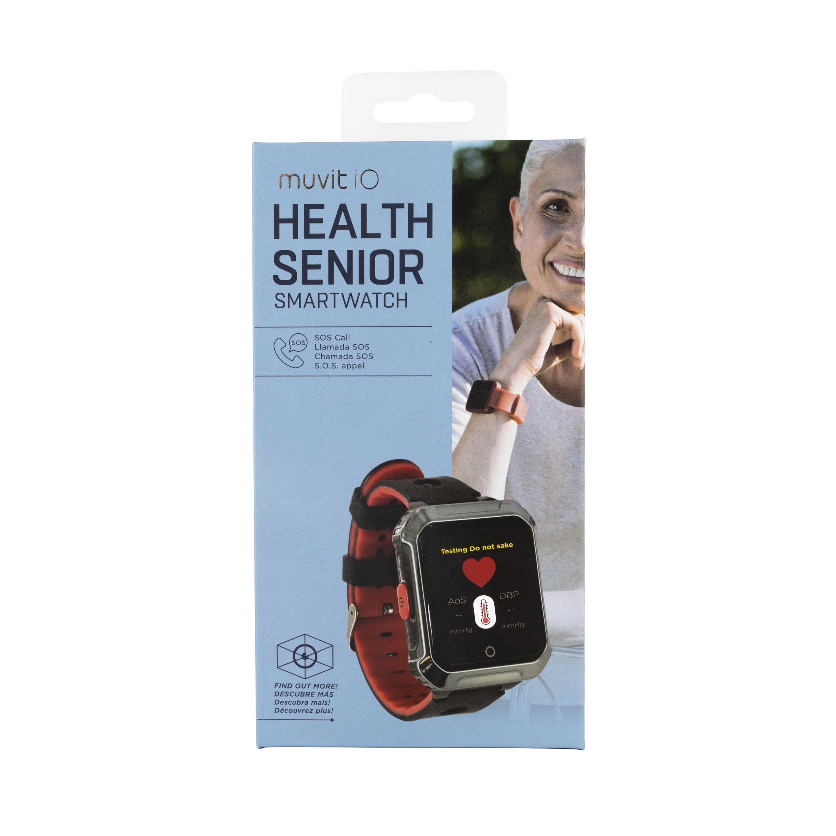 Muvit Io Reloj Gps De Actividad Y Sos Health Senior Negro/rojo