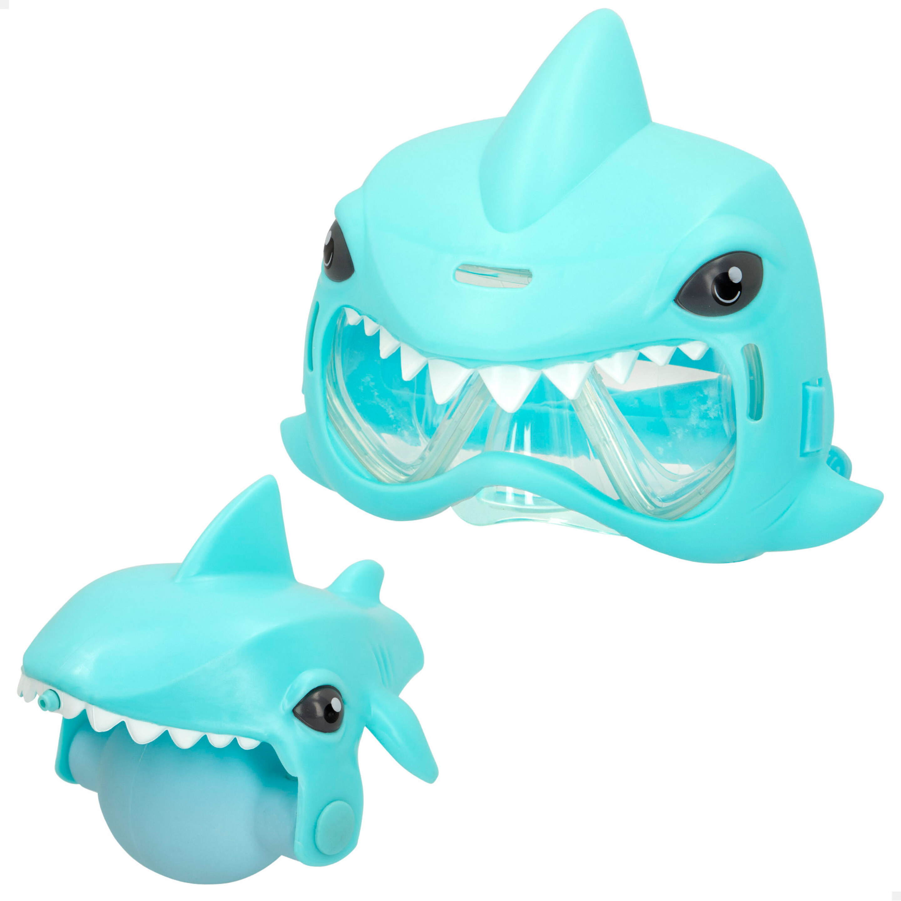 Máscara De Buceo Y Lanzador De Agua Tiburón Aqua Trenz - Azul  MKP
