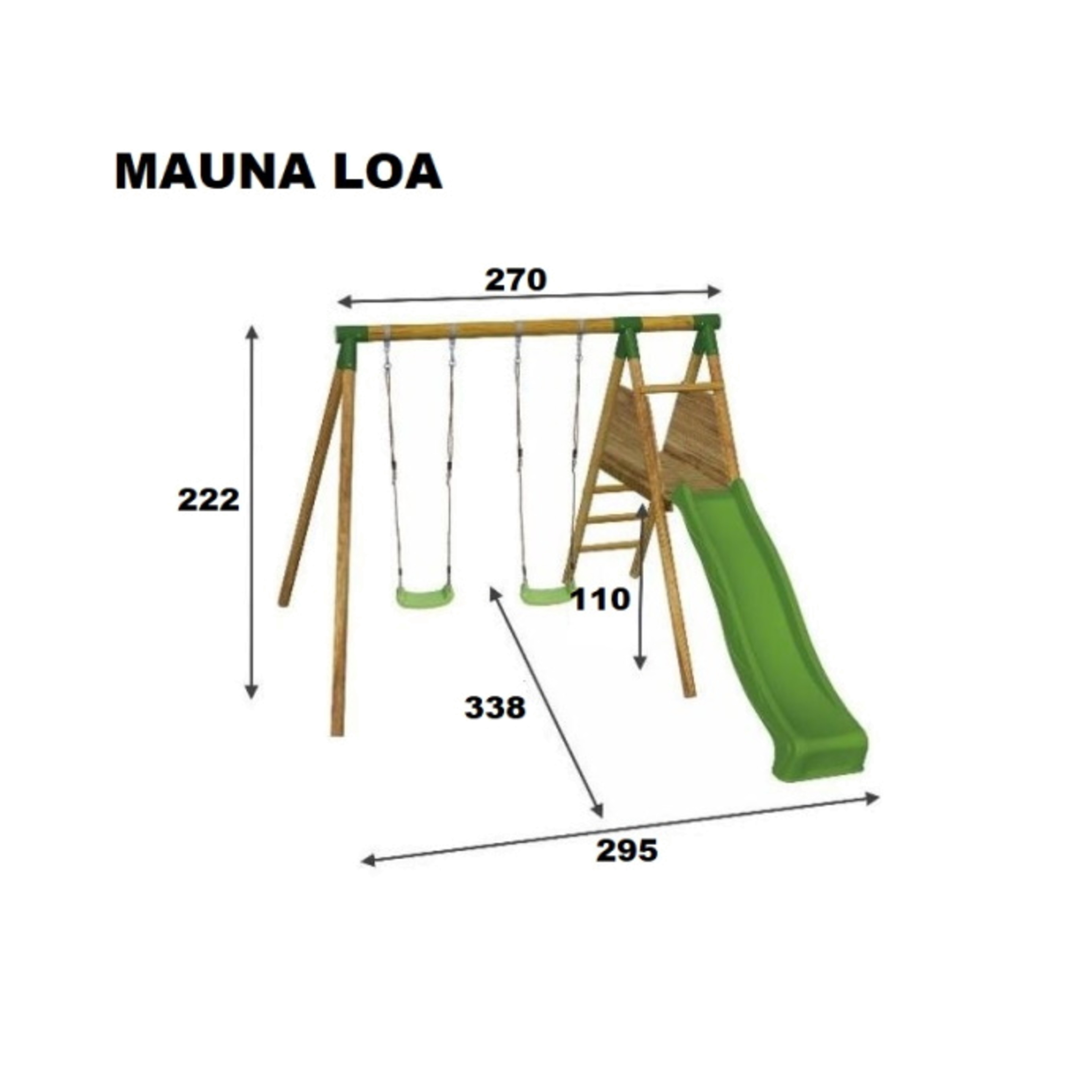Parque Infantil Mauna Loa Con Cara A Cara - Madera - Parque Infantil Mauna Loa Con Cara  MKP