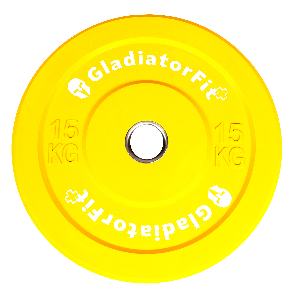 Disco Olímpico De Caucho Con Orificio Metálico De 51 Mm 15 Kg Gladiatorfit - amarillo - 