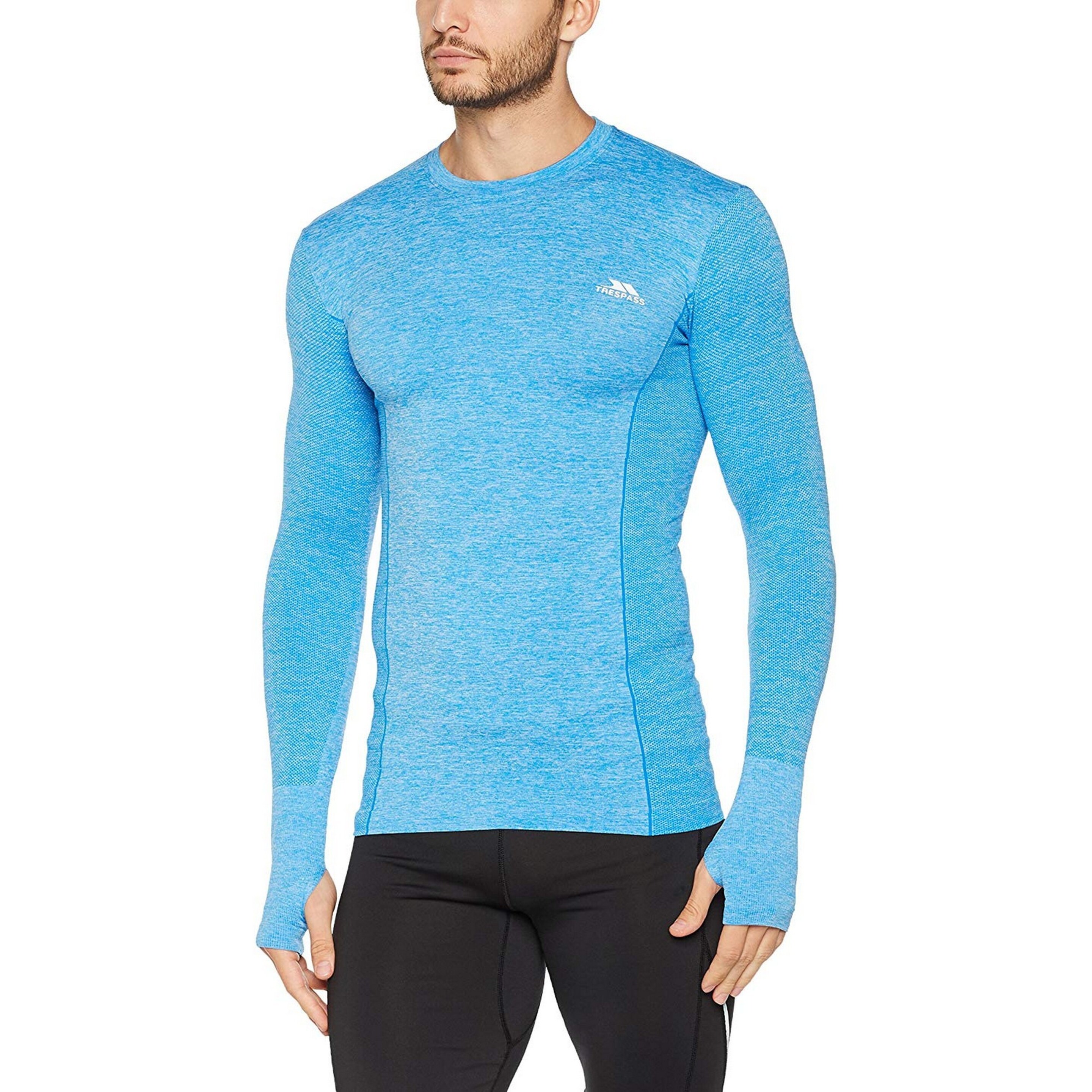 Mens Timo Long Sleeve Active Top Trespass (Marl Azul Brilhante)