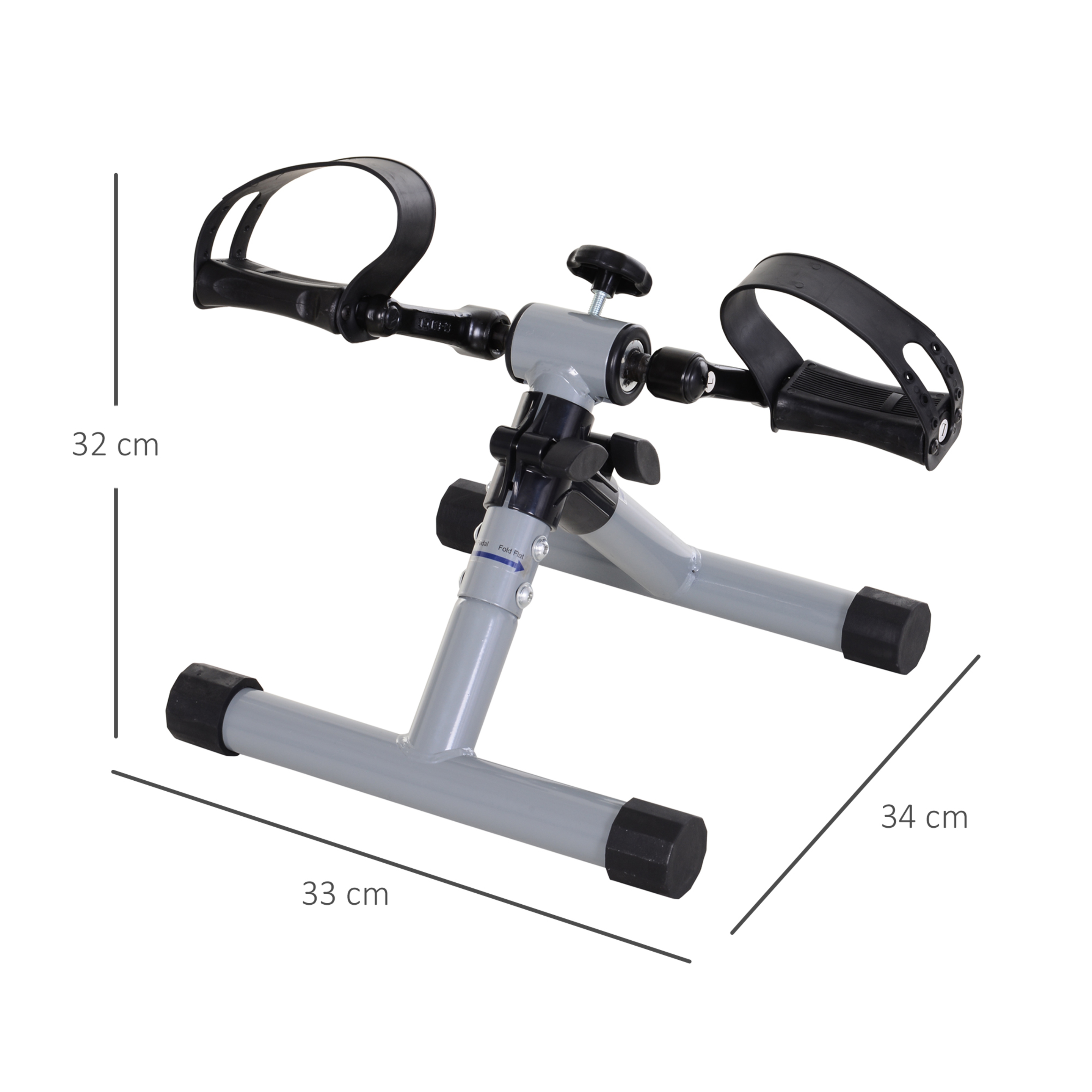 Homcom Mini Bicicleta Estática Pedaleador De Ejercicio Plegable Con Resistencia Ajustable Para Entre