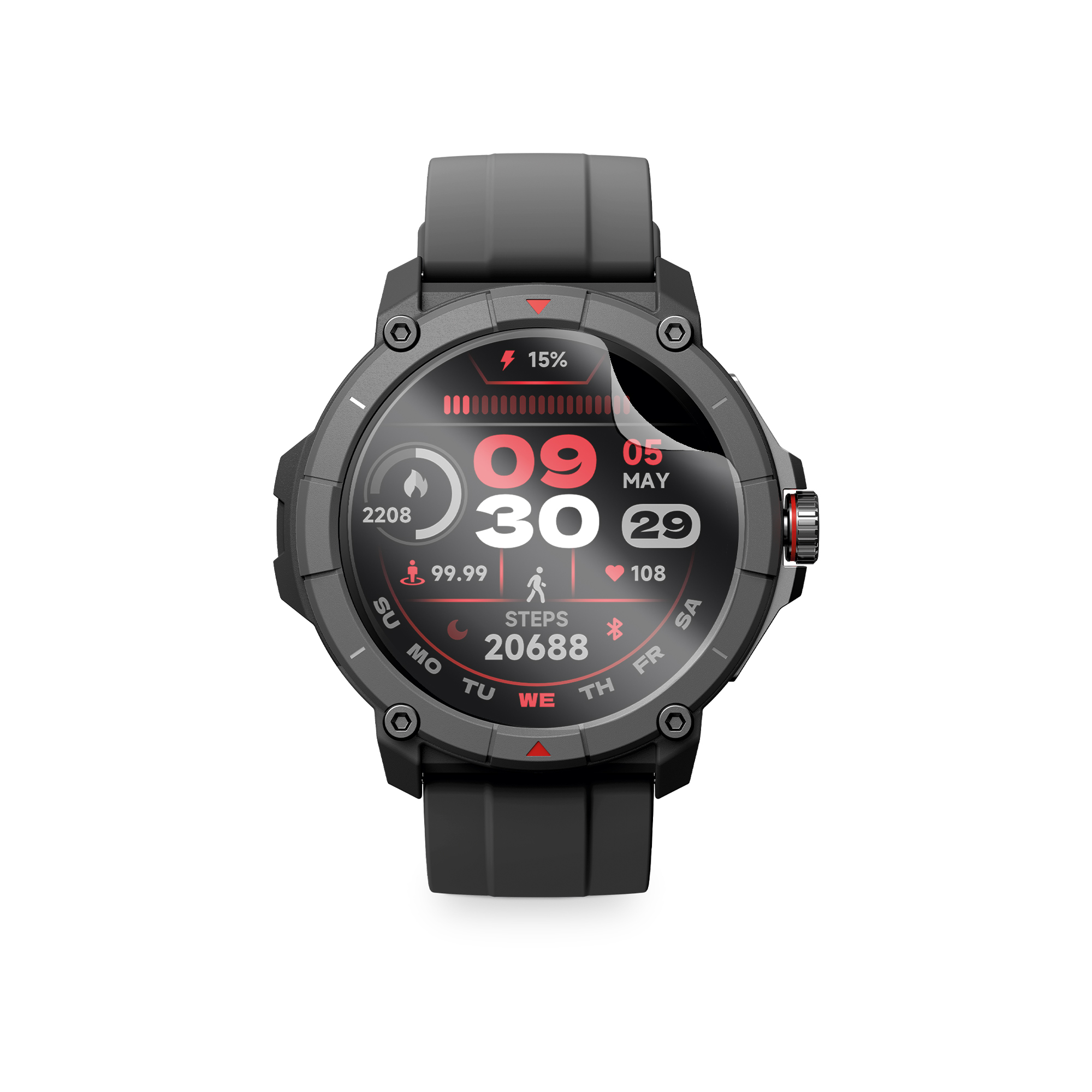 2 Protectores Smartwatch Para Ksix Compass - transparente - 
