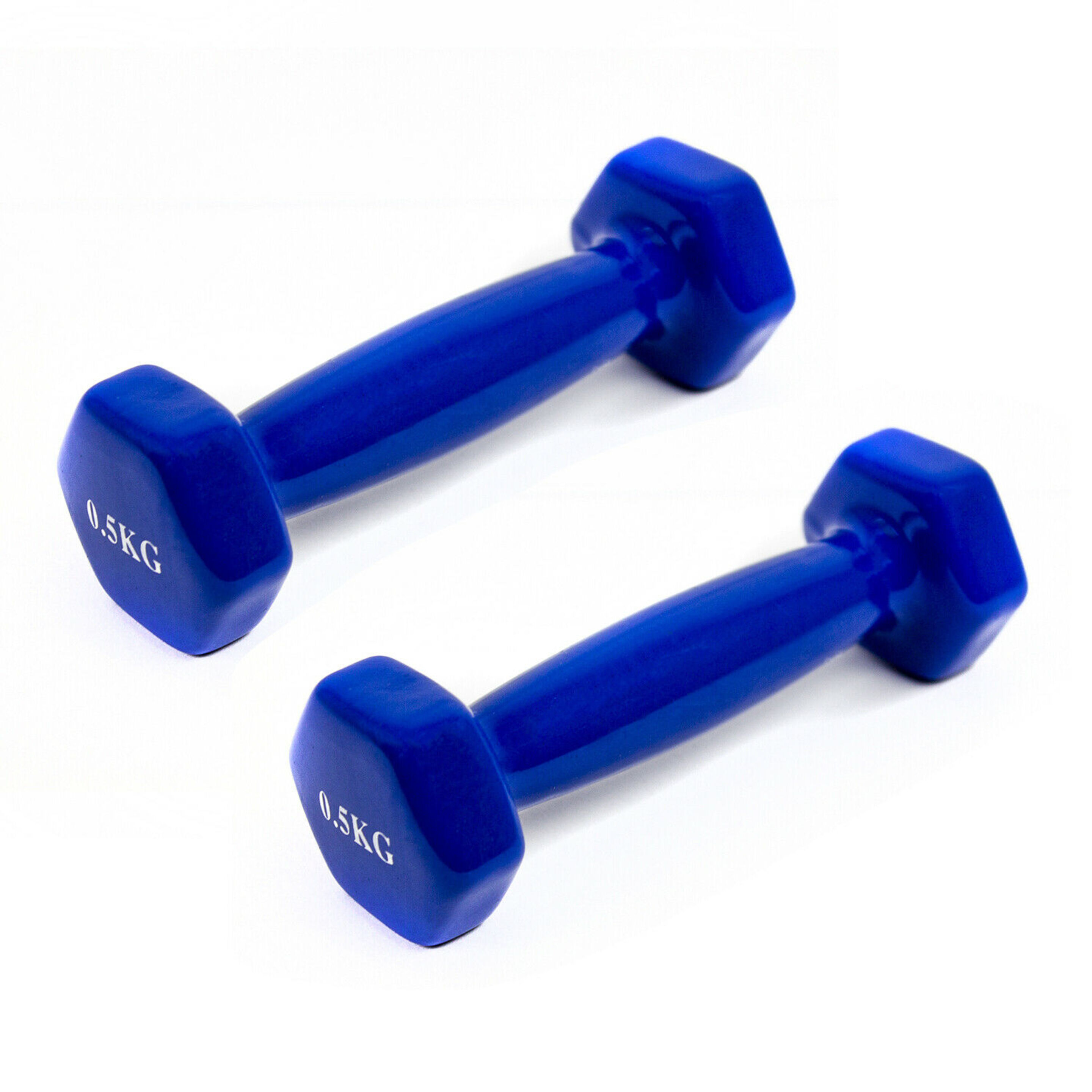 2x Mancuernas Pesas De 0,5kg Agarre Vinilo Suave Ejercicio Gimnasia Musculacion - azul - 